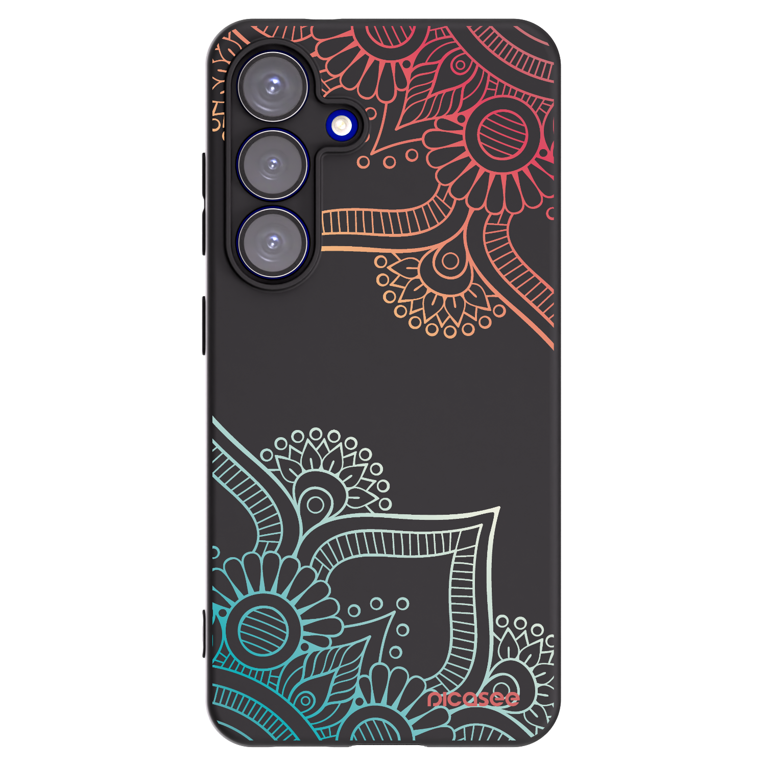 Picasee crna silikonska maskica za Samsung Galaxy S25 5G - Flowers pattern