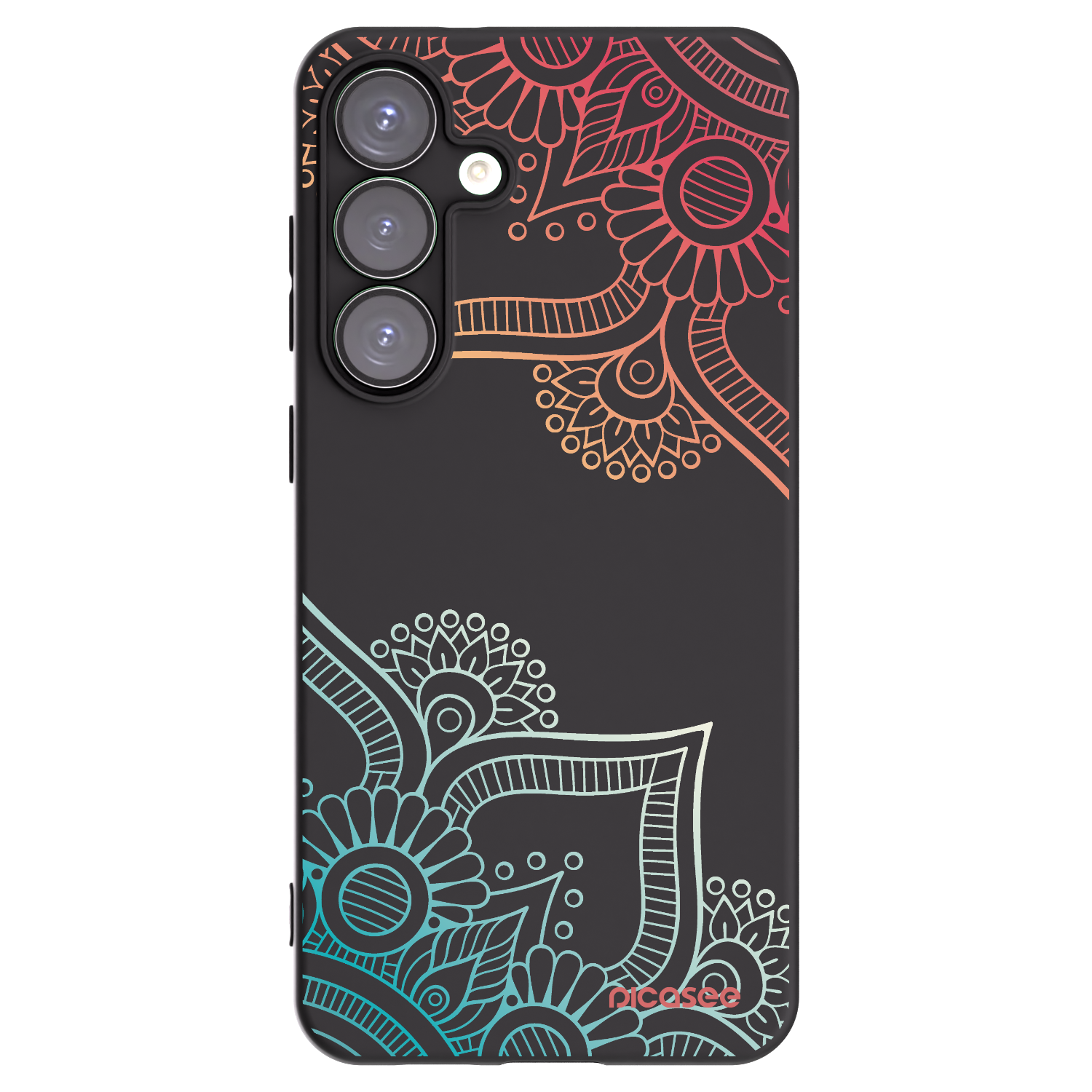 Picasee crna silikonska maskica za Samsung Galaxy S25+ 5G - Flowers pattern