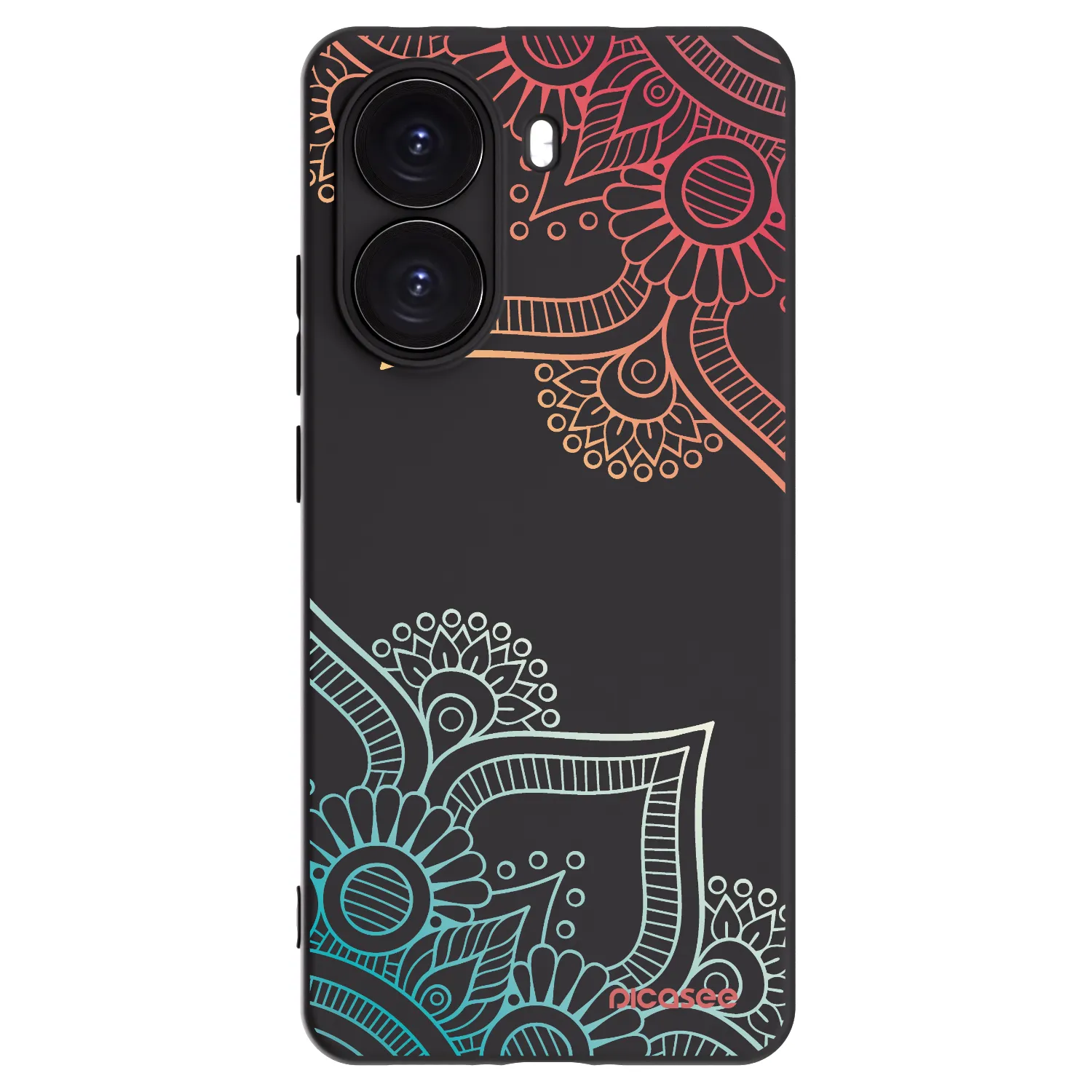 Picasee crna silikonska maskica za Xiaomi Poco X7 Pro 5G - Flowers pattern