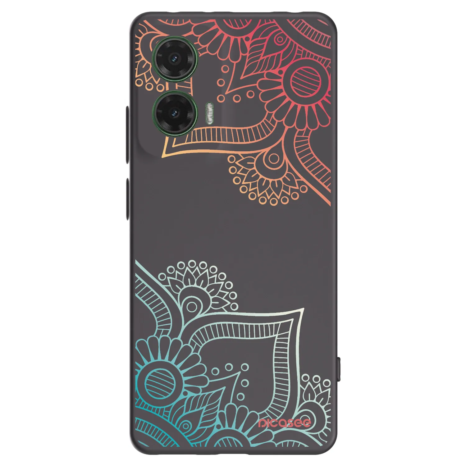 Picasee crna silikonska maskica za Motorola Moto G35 5G - Flowers pattern