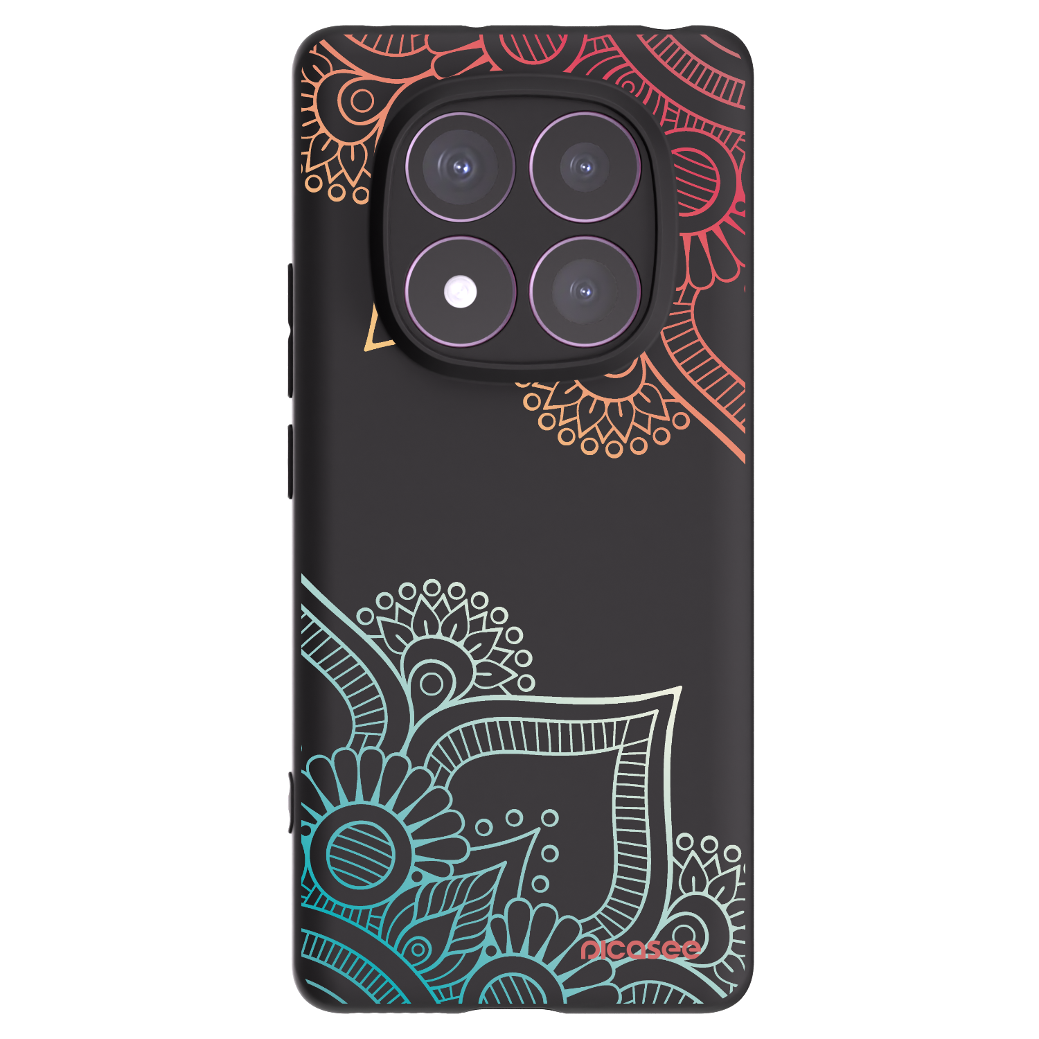 Picasee crna silikonska maskica za Xiaomi Redmi Note 14 Pro 4G - Flowers pattern