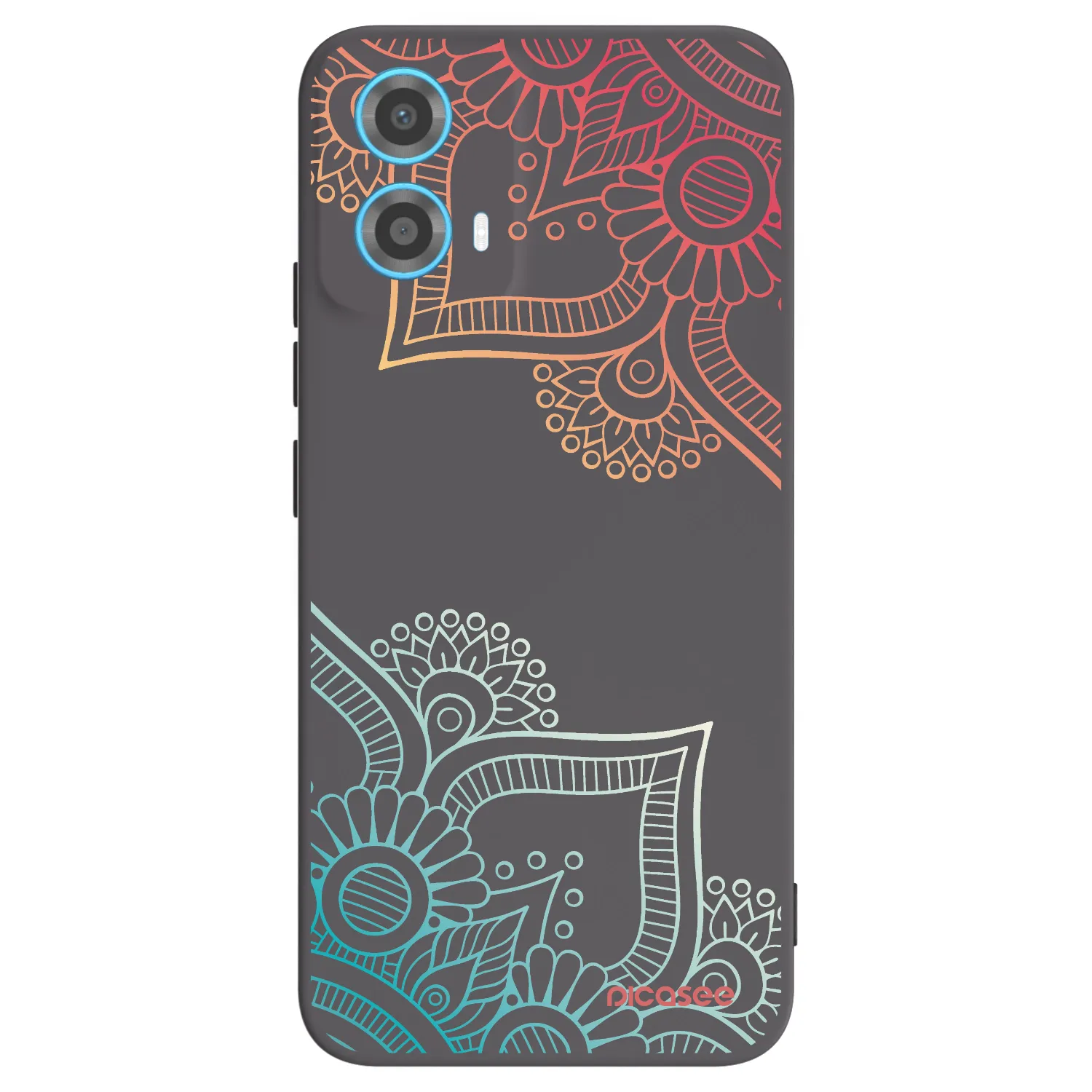 Picasee crna silikonska maskica za Motorola Moto G34 5G - Flowers pattern