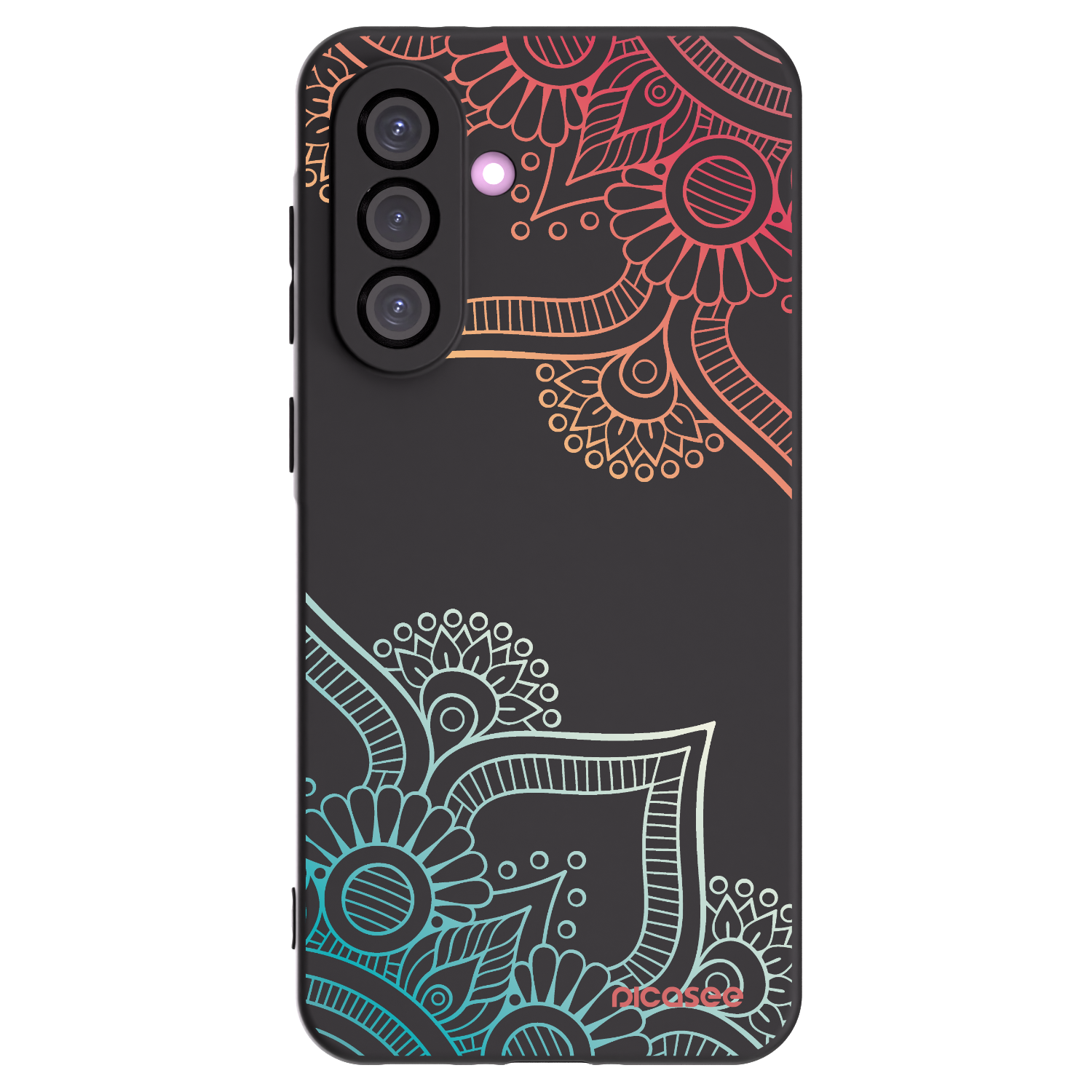 Picasee crna silikonska maskica za Samsung Galaxy A36 5G - Flowers pattern