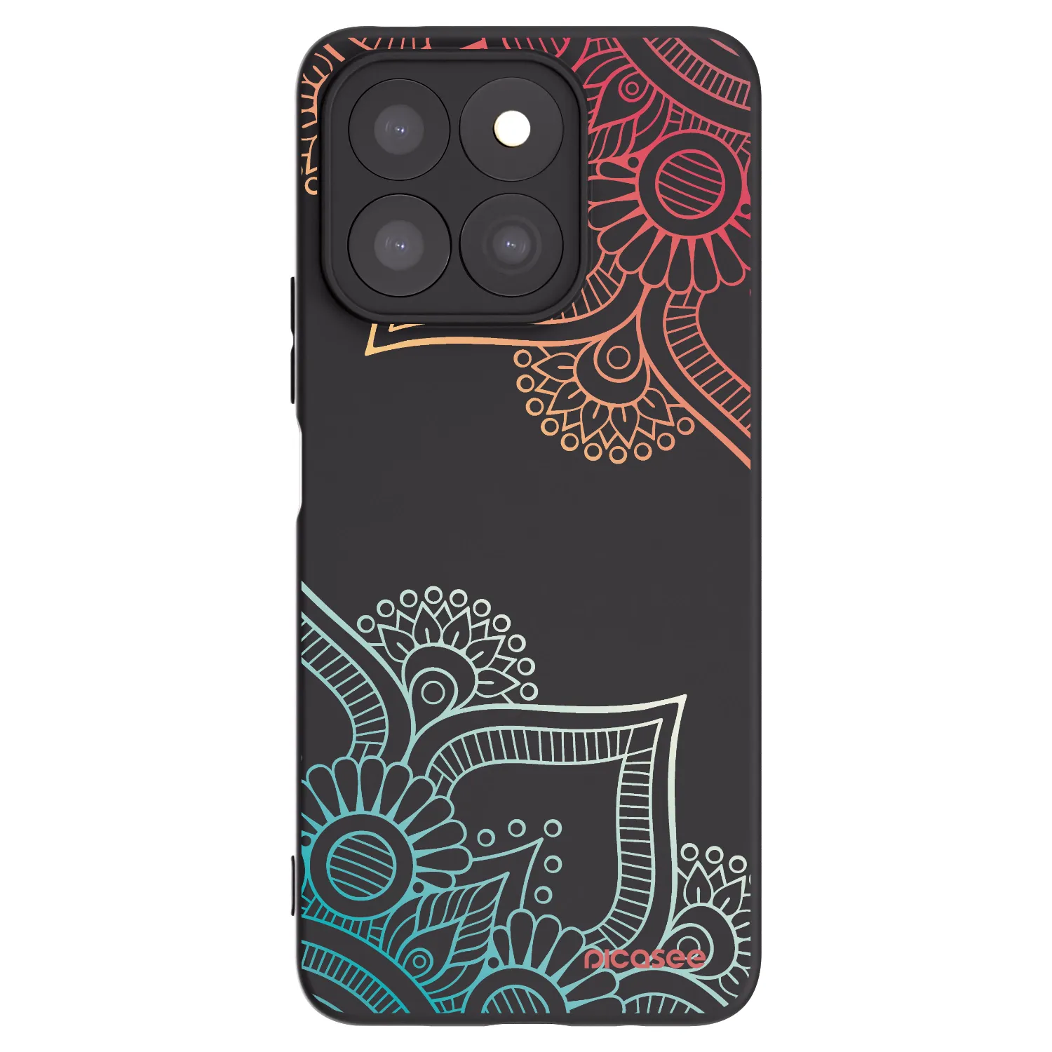 Picasee crna silikonska maskica za Honor X8c - Flowers pattern