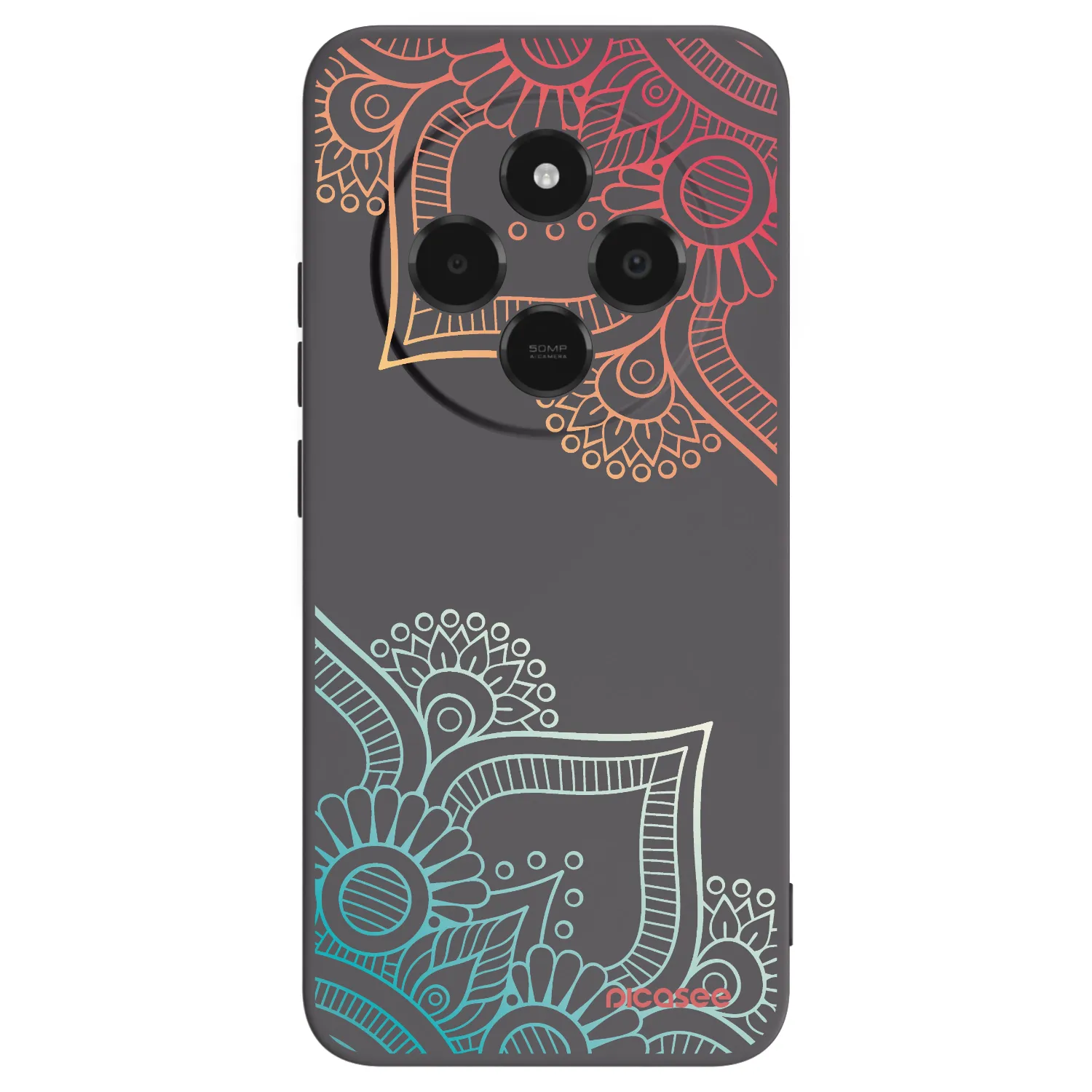 Picasee crna silikonska maskica za Xiaomi Poco C75 - Flowers pattern