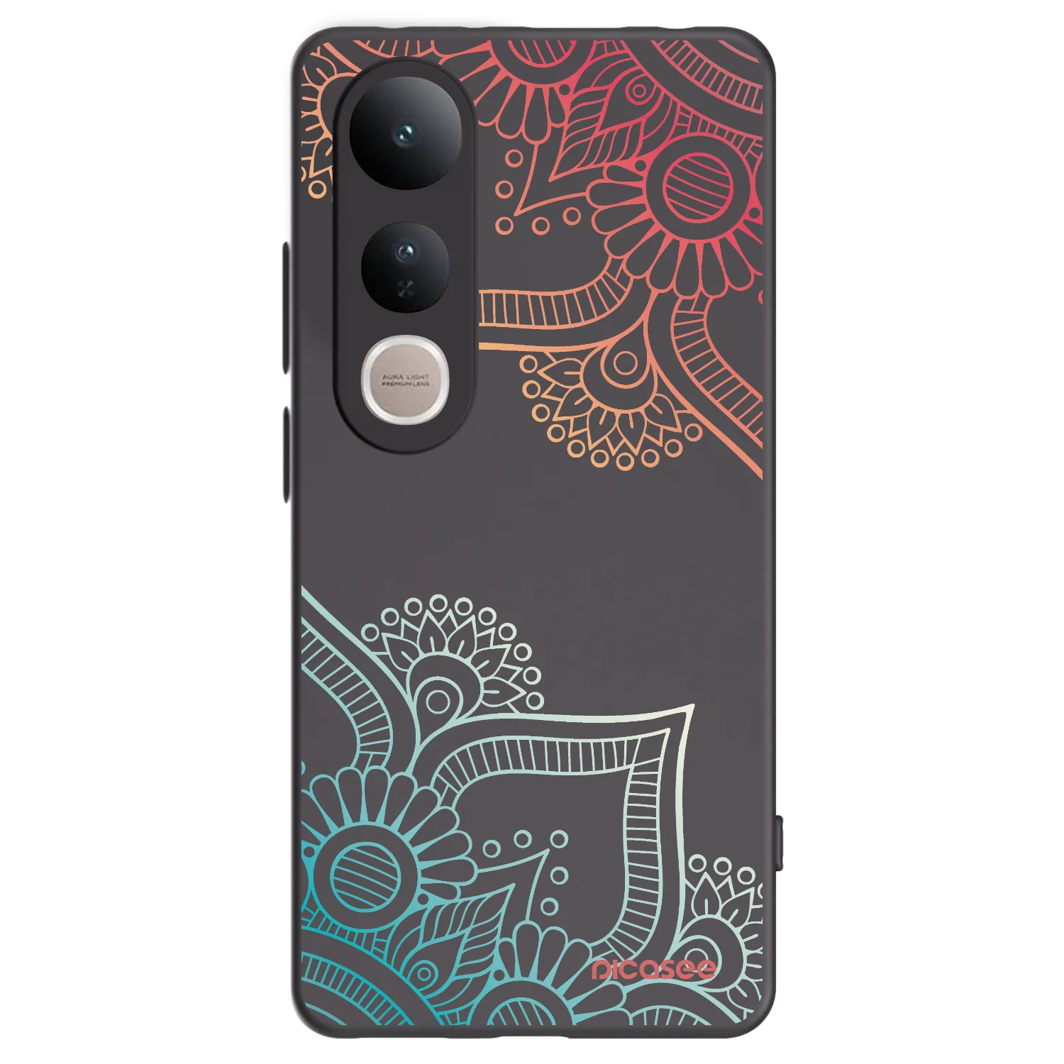 Picasee crna silikonska maskica za Vivo V50 Lite 5G - Flowers pattern