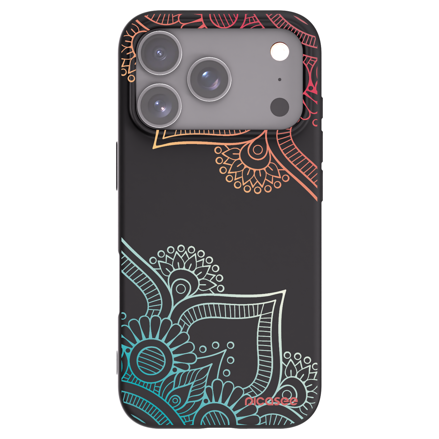 Picasee crna silikonska maskica za Apple iPhone 17 Pro - Flowers pattern