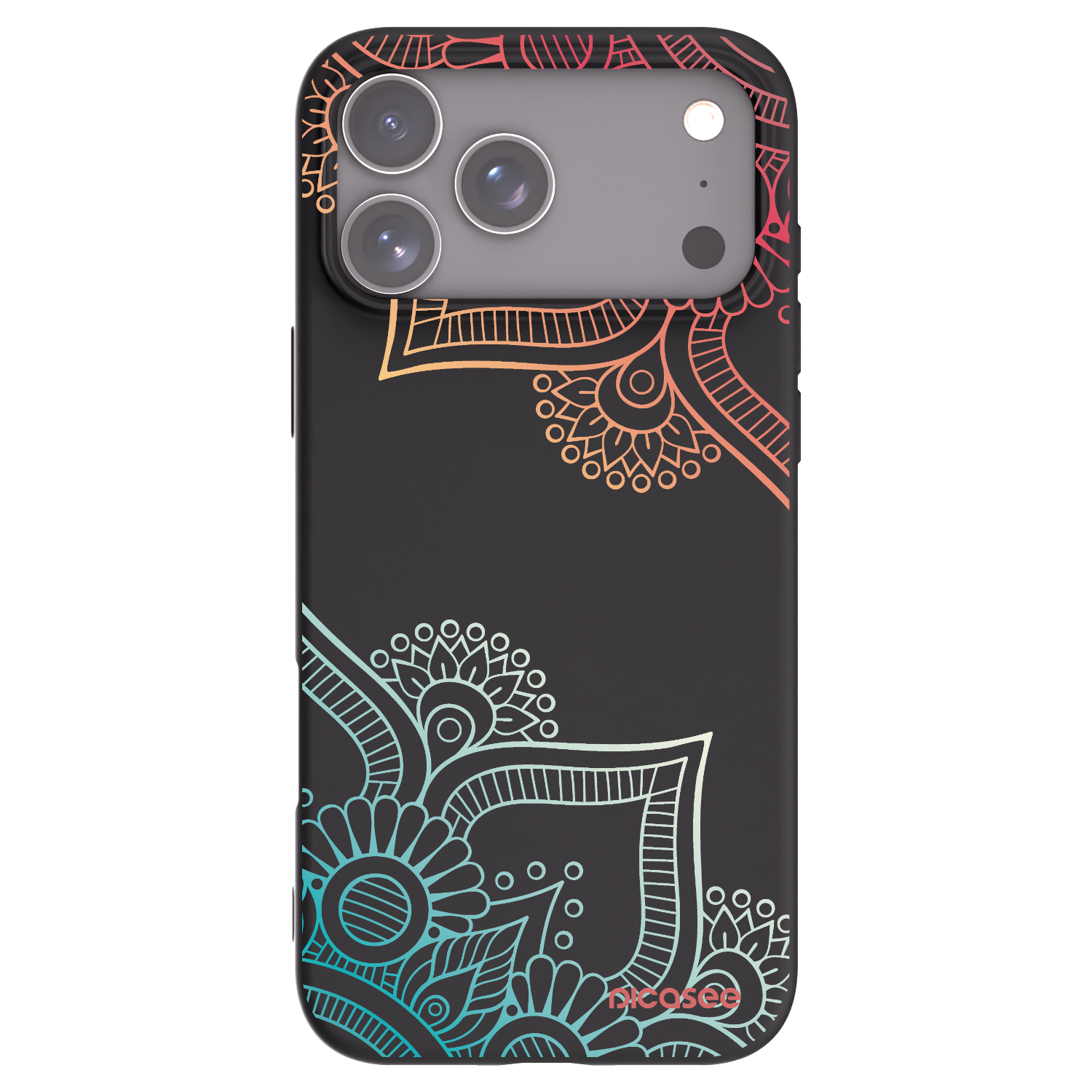 Picasee crna silikonska maskica za Apple iPhone 17 Pro Max - Flowers pattern