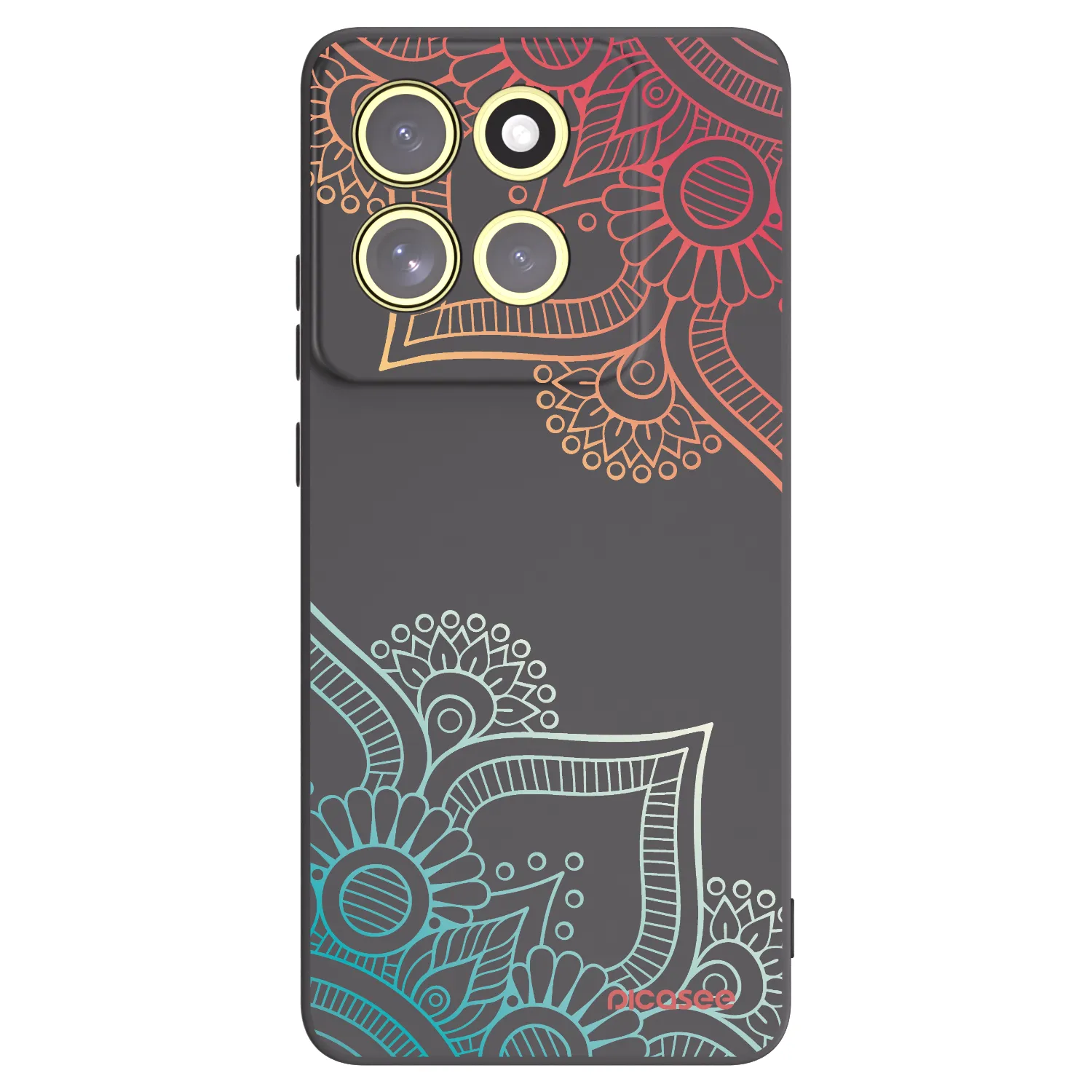 Picasee crna silikonska maskica za Motorola Moto G86 5G - Flowers pattern
