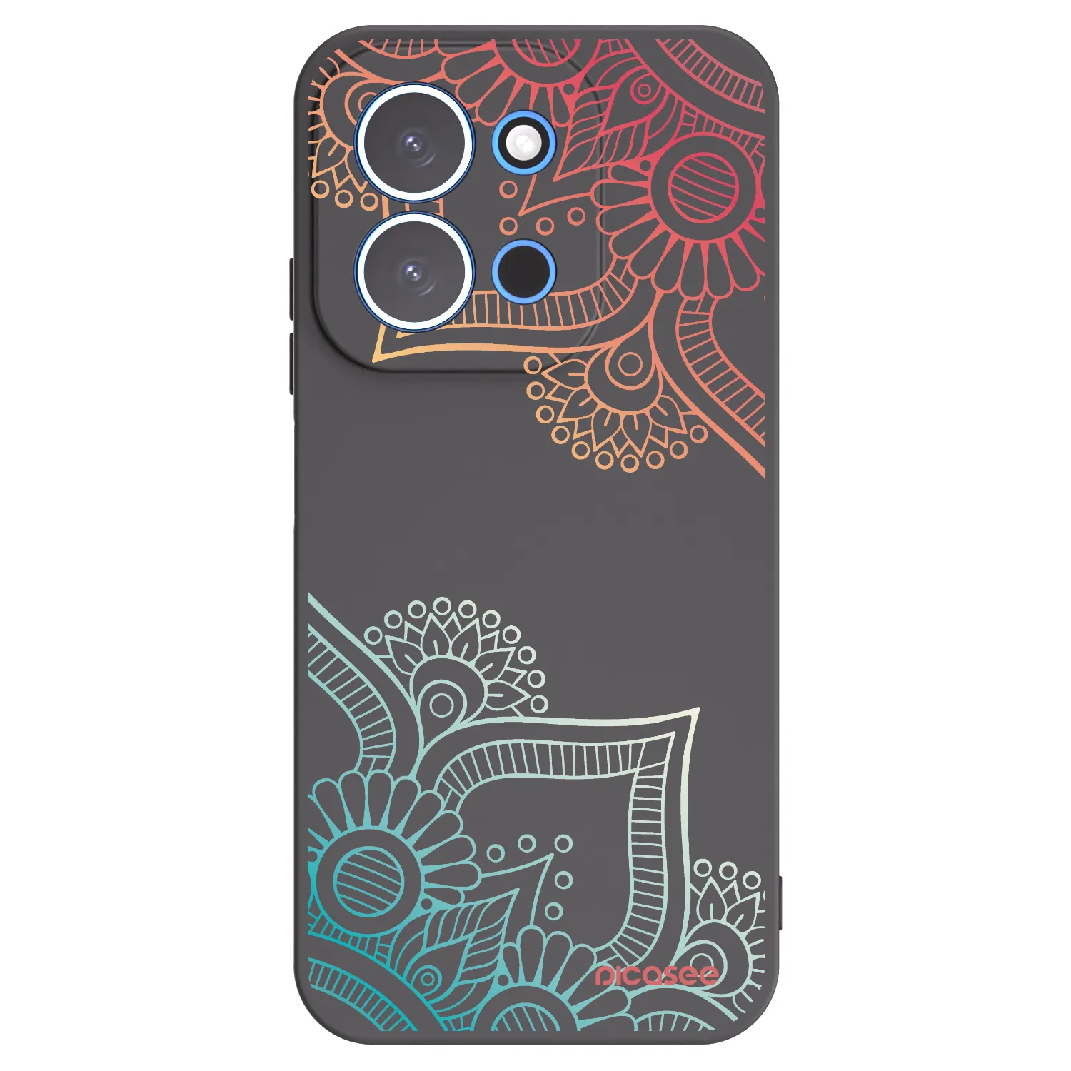 Picasee crna silikonska maskica za Xiaomi Redmi 15C 4G - Flowers pattern