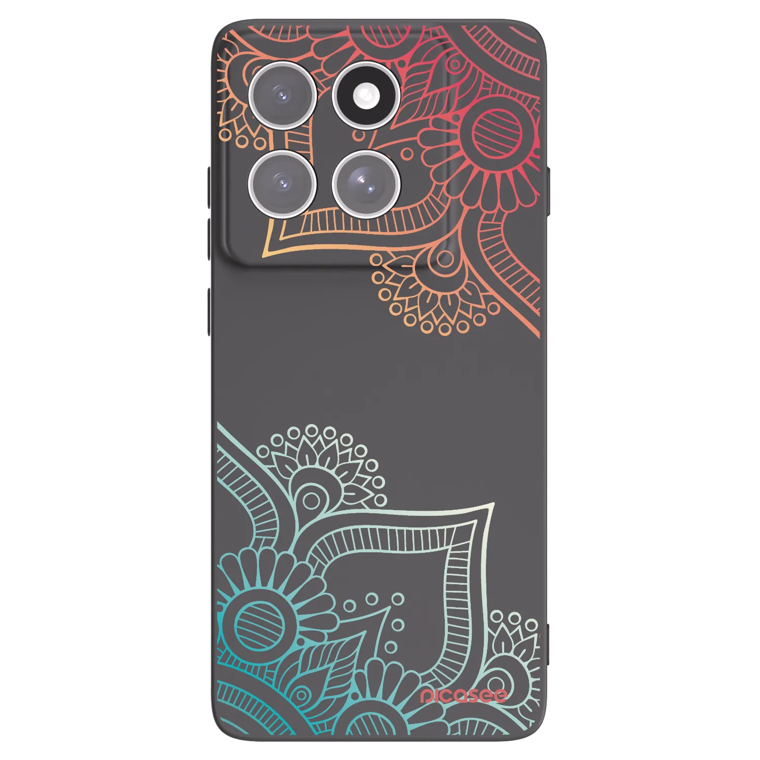 Picasee crna silikonska maskica za Motorola Edge 60 Fusion - Flowers pattern