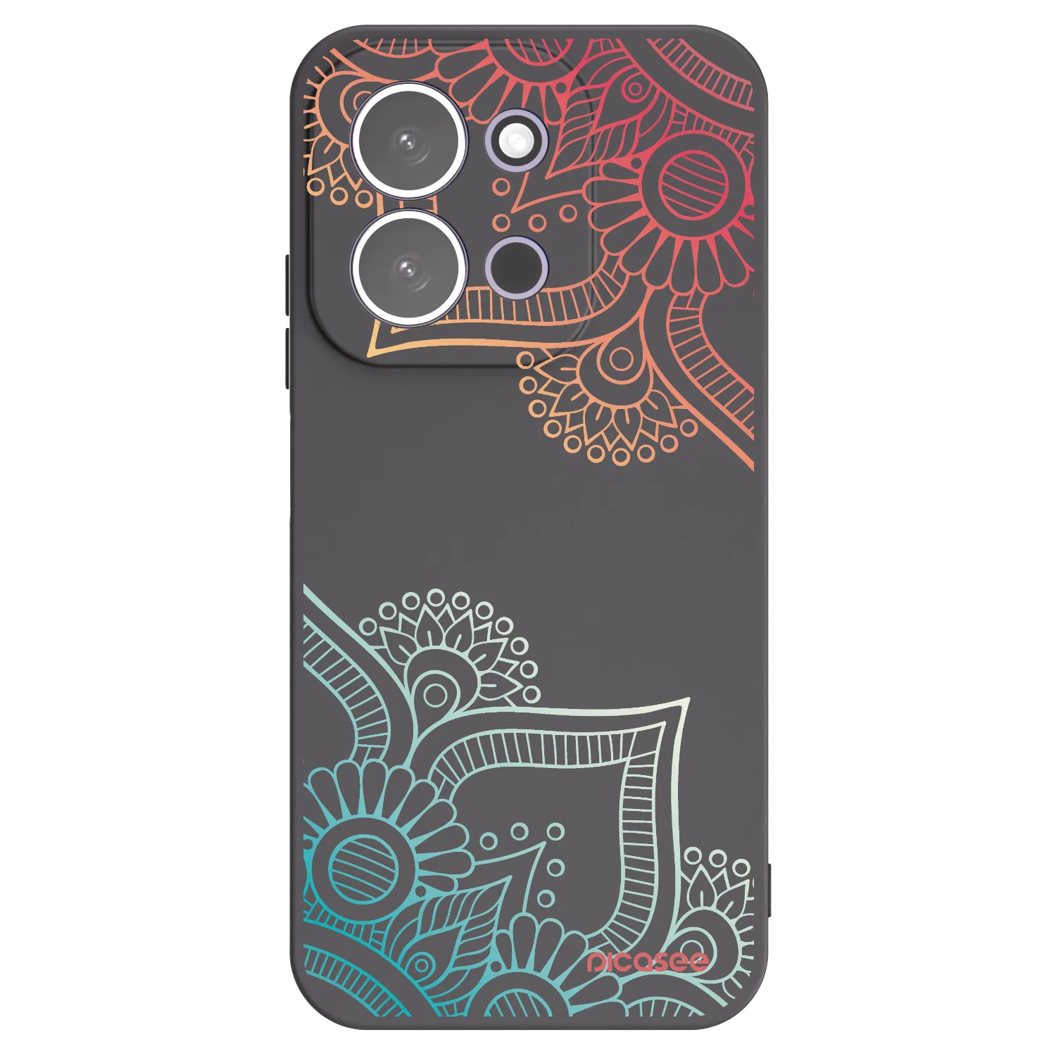 Picasee crna silikonska maskica za Xiaomi Redmi 15C 5G - Flowers pattern