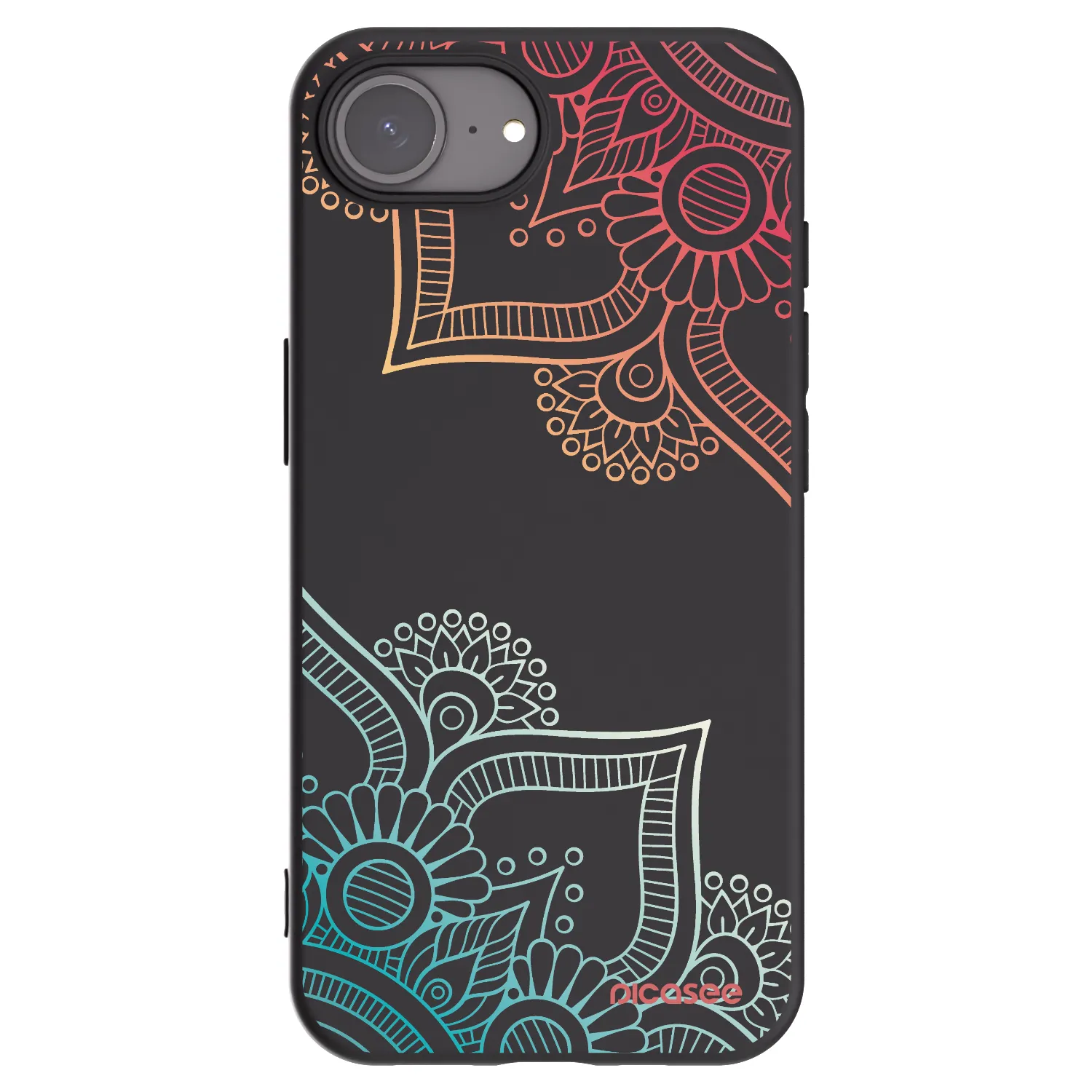 Picasee crna silikonska maskica za Apple iPhone 17e - Flowers pattern