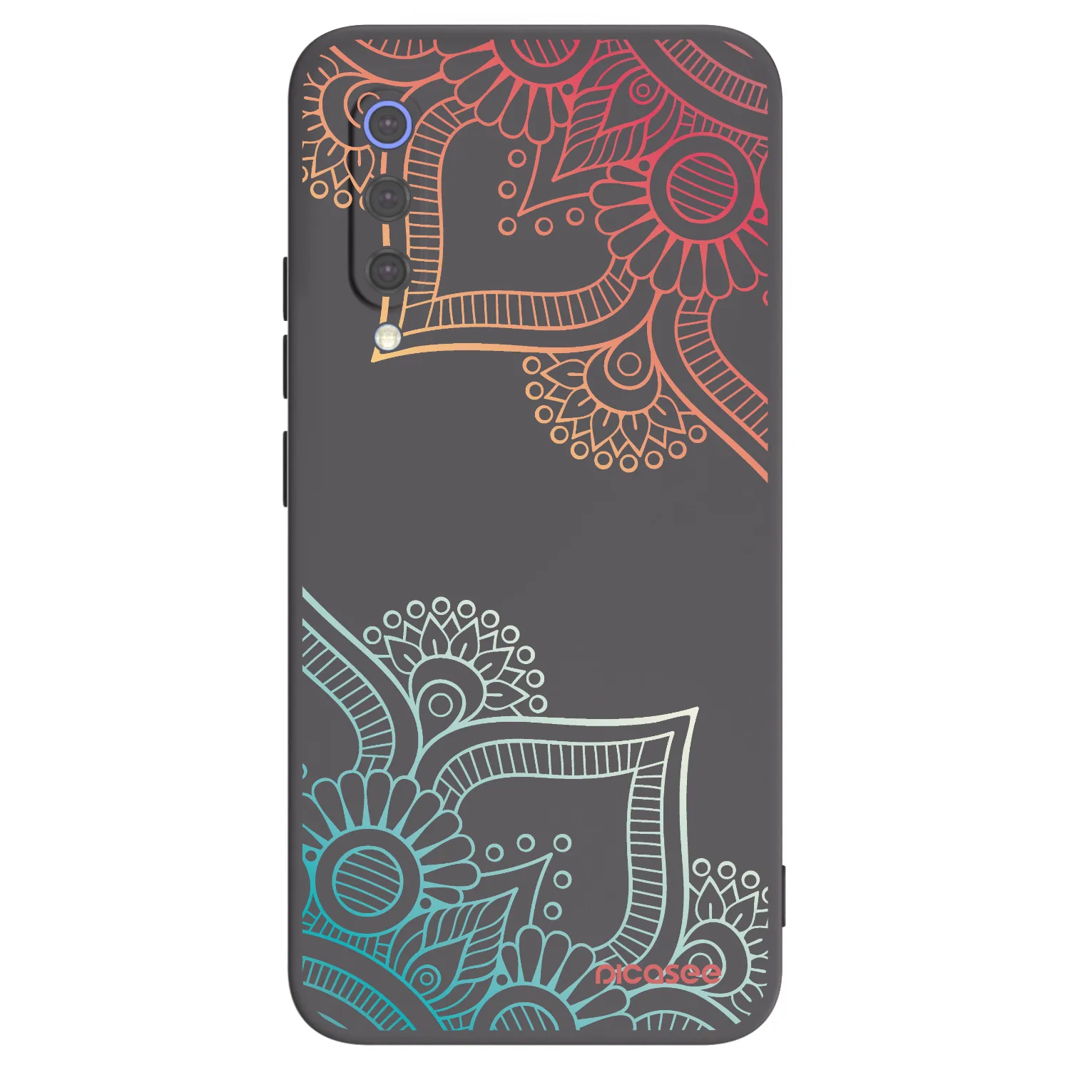 Picasee crna silikonska maskica za Xiaomi Mi 9 SE - Flowers pattern