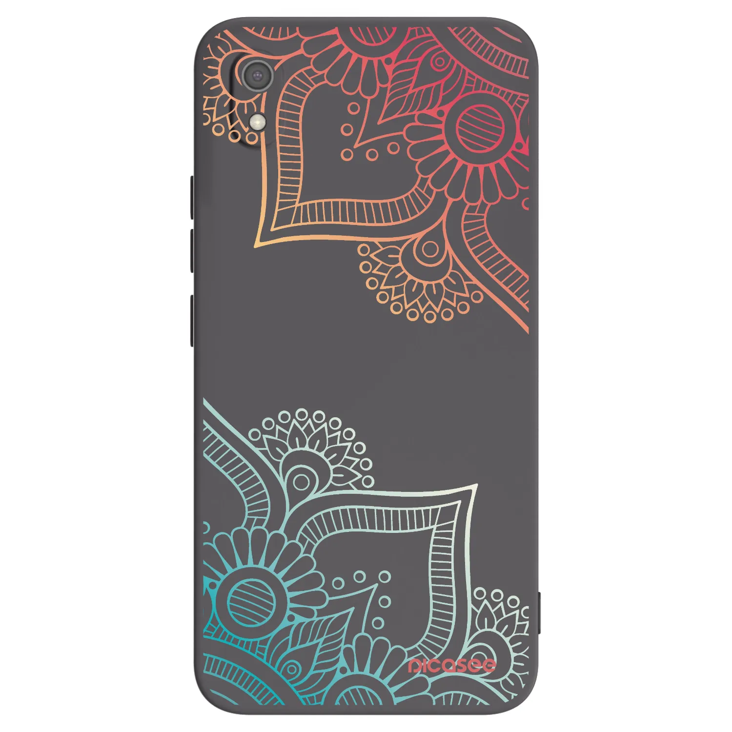 Picasee crna silikonska maskica za Xiaomi Redmi 7A - Flowers pattern