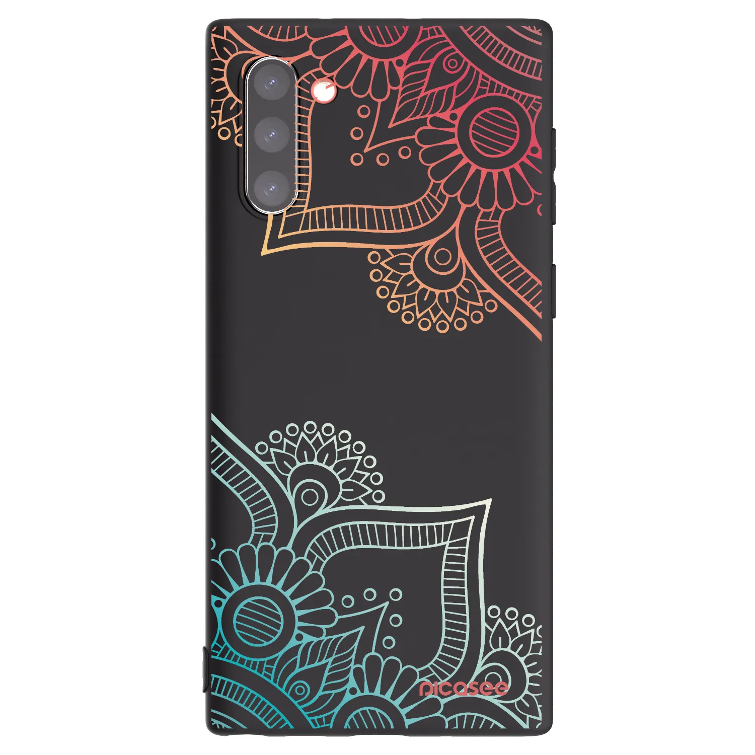 Picasee crna silikonska maskica za Samsung Galaxy Note 10 N970F - Flowers pattern