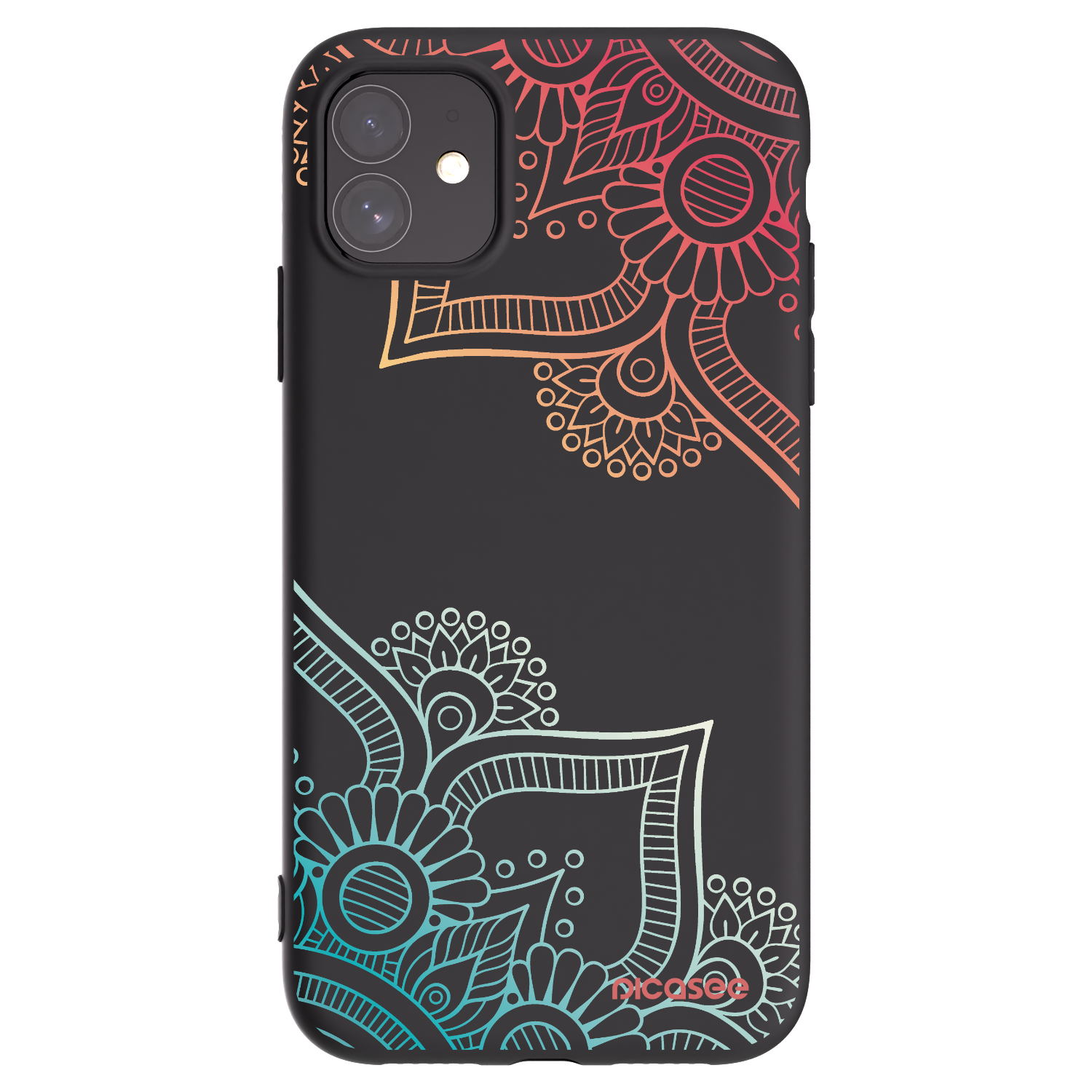 Picasee crna silikonska maskica za Apple iPhone 11 - Flowers pattern