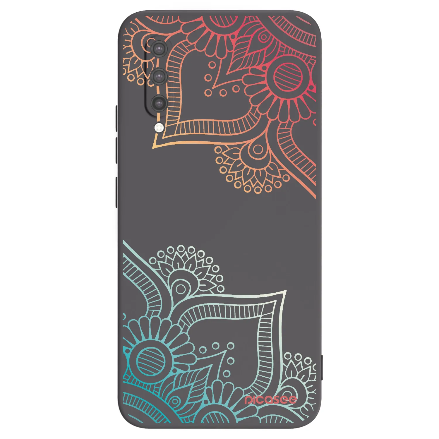 Picasee crna silikonska maskica za Xiaomi Mi 9 Lite - Flowers pattern