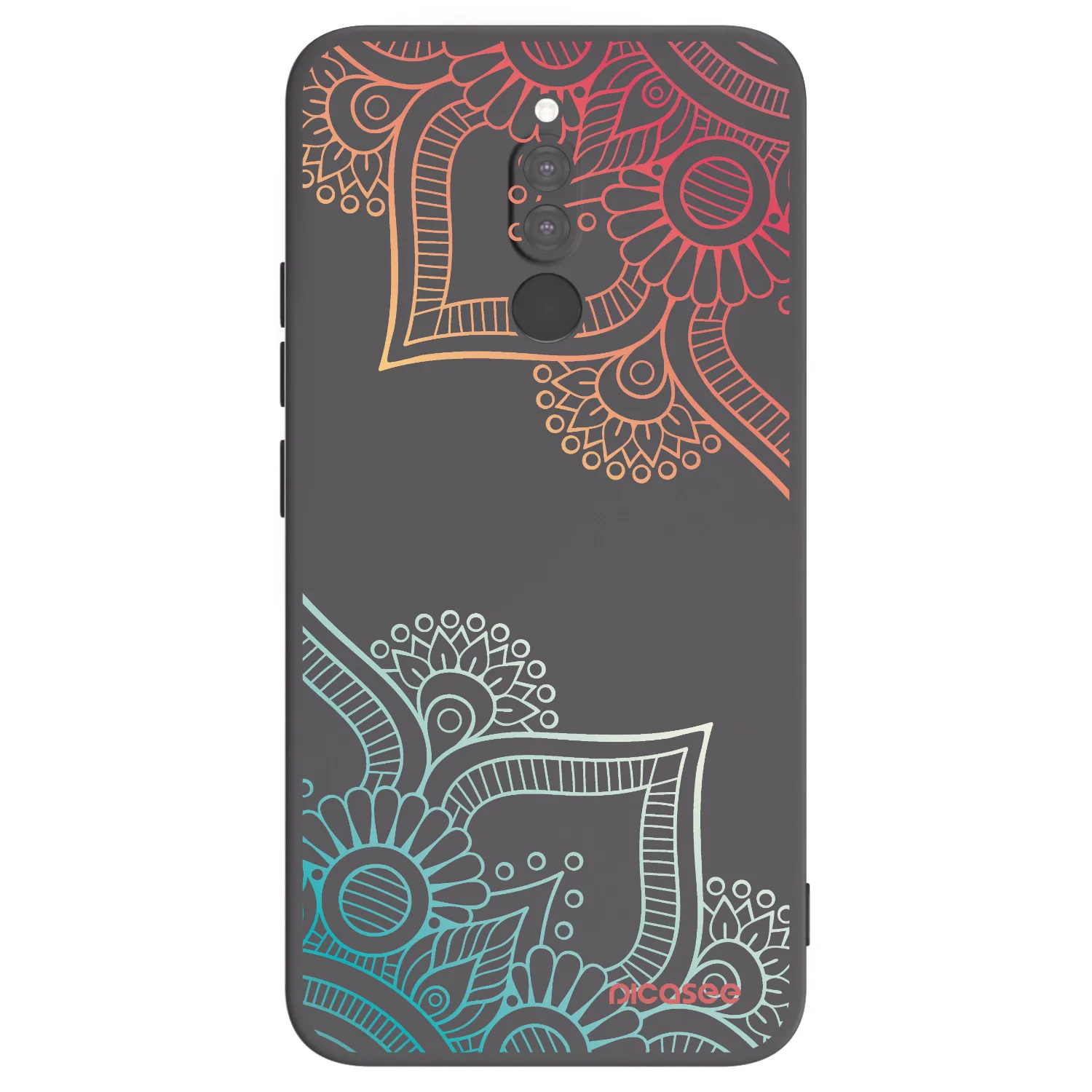 Picasee crna silikonska maskica za Xiaomi Redmi 8 - Flowers pattern