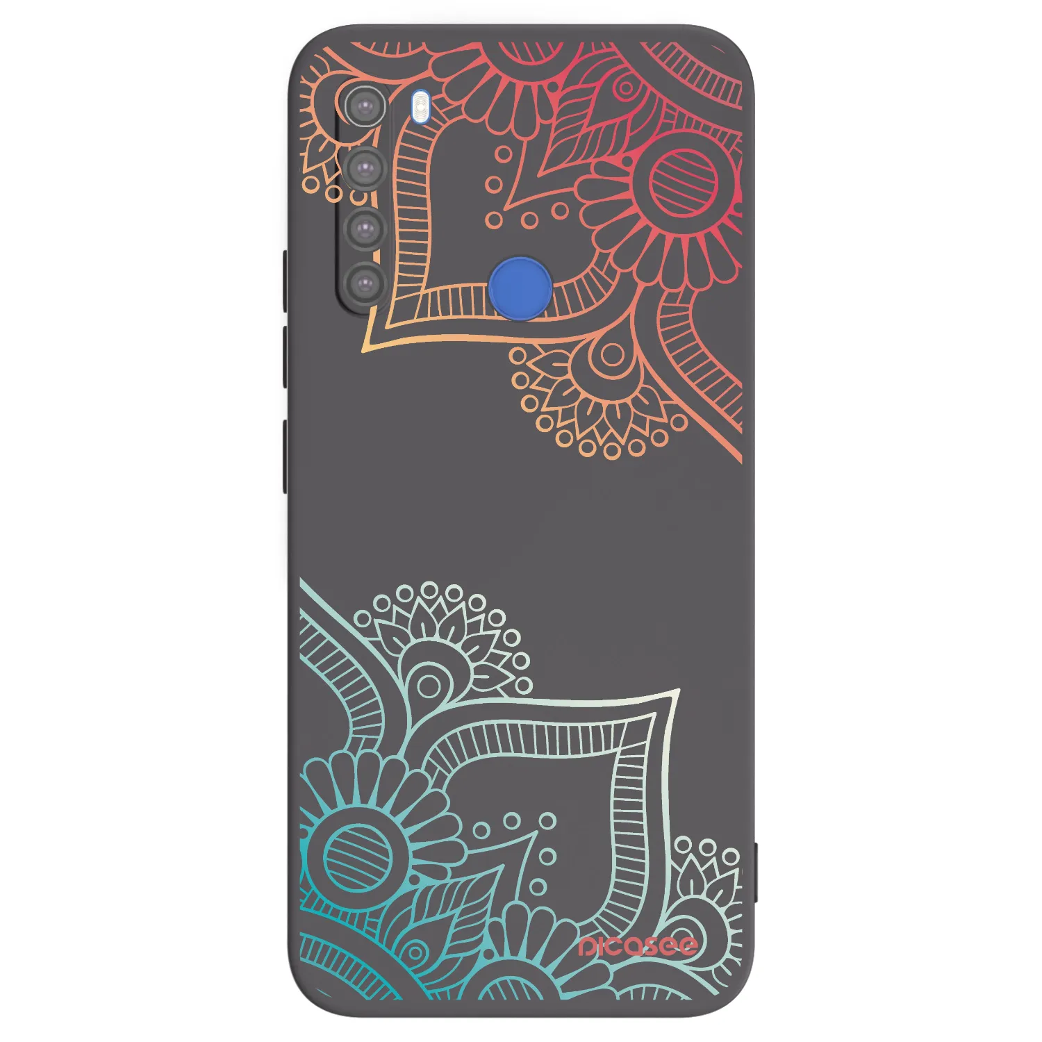 Picasee crna silikonska maskica za Xiaomi Redmi Note 8T - Flowers pattern