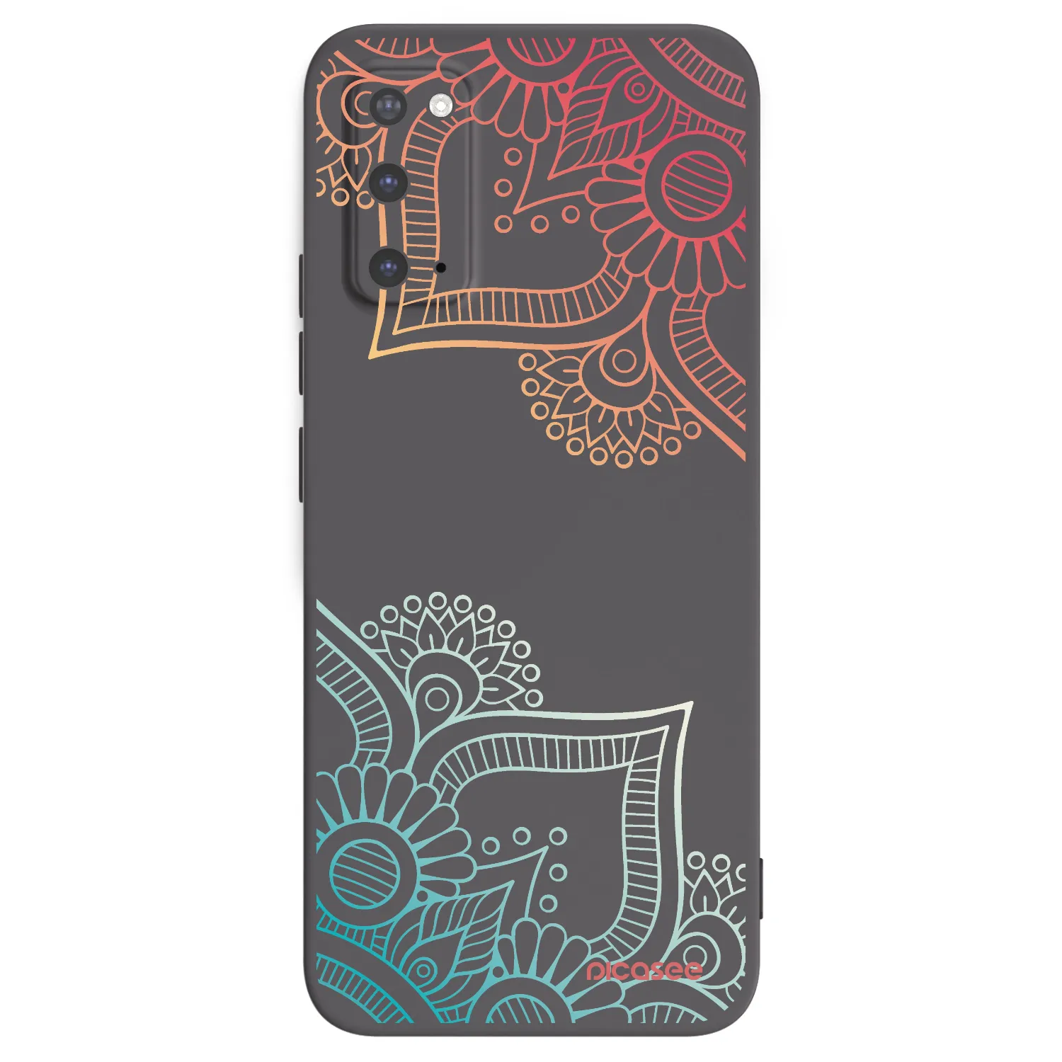 Picasee crna silikonska maskica za Samsung Galaxy S20 G980F - Flowers pattern