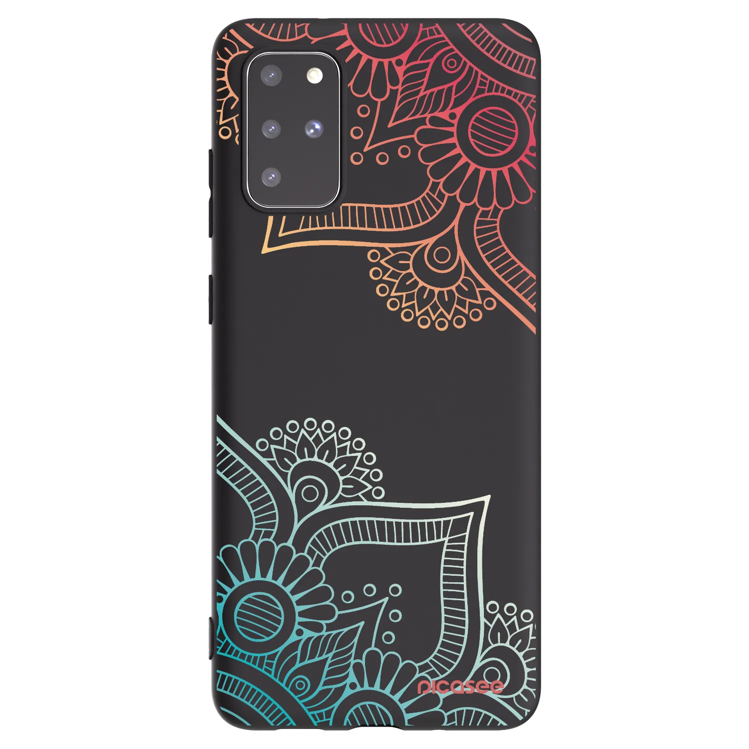Picasee crna silikonska maskica za Samsung Galaxy S20+ G985F - Flowers pattern
