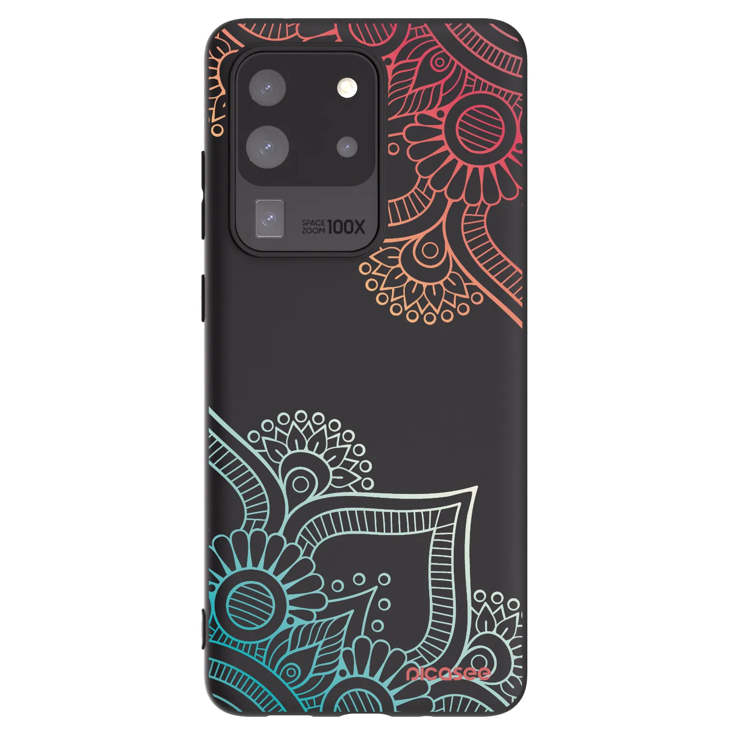 Picasee crna silikonska maskica za Samsung Galaxy S20 Ultra 5G G988F - Flowers pattern