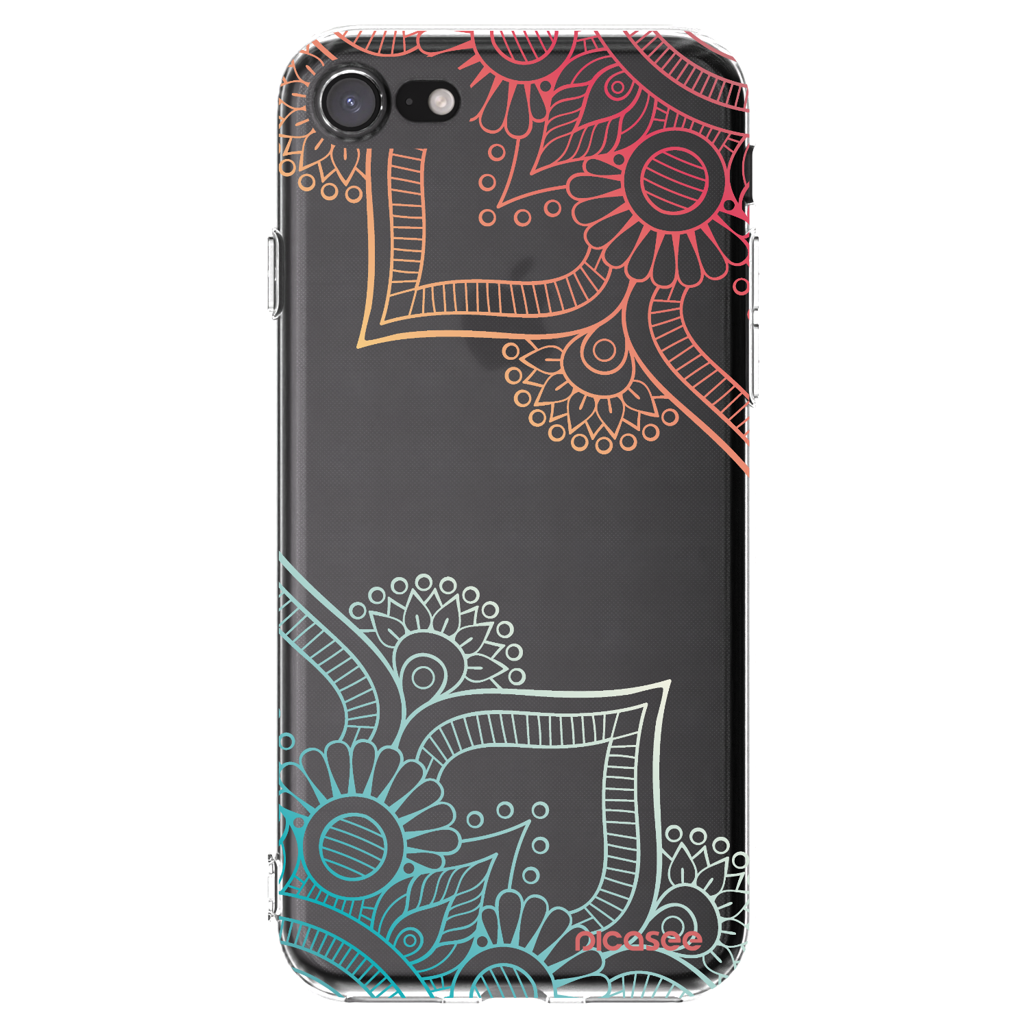 Picasee silikonska prozirna maskica za Apple iPhone SE 2020 - Flowers pattern