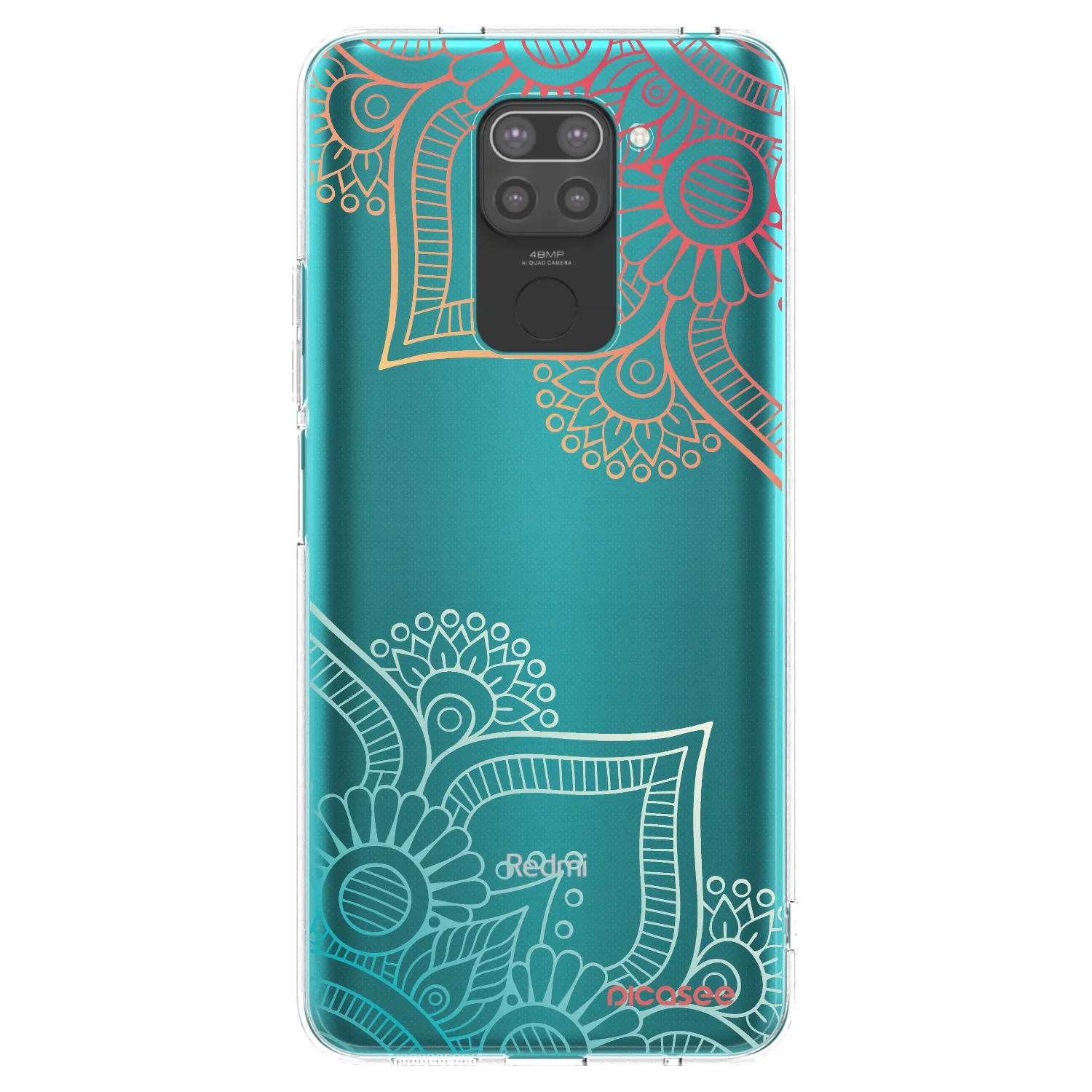 Picasee crna silikonska maskica za Xiaomi Redmi Note 9 - Flowers pattern