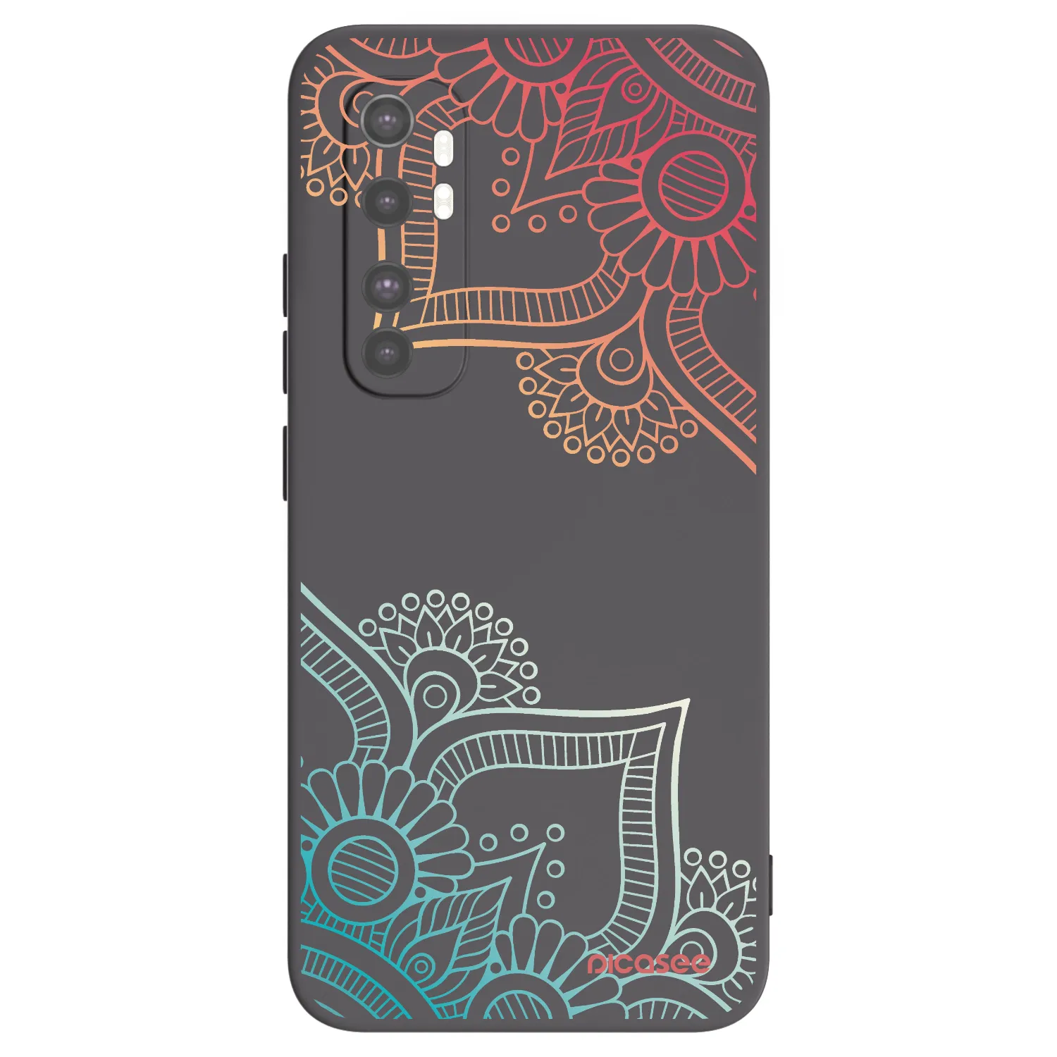 Picasee crna silikonska maskica za Xiaomi Mi Note 10 Lite - Flowers pattern