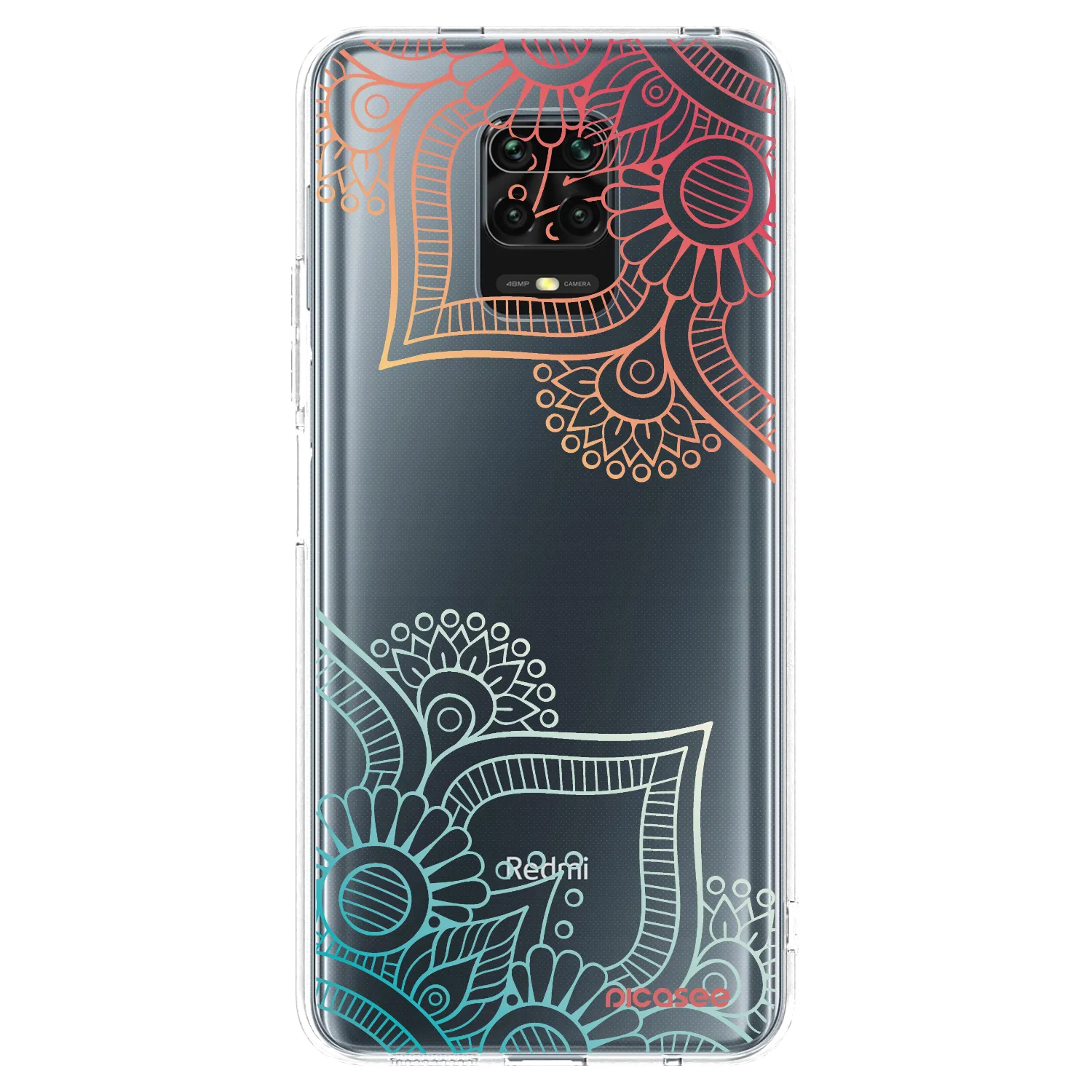 Picasee silikonska prozirna maskica za Xiaomi Redmi Note 9S - Flowers pattern