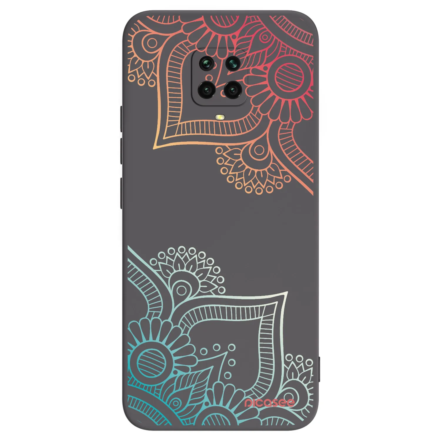 Picasee crna silikonska maskica za Xiaomi Redmi Note 9S - Flowers pattern