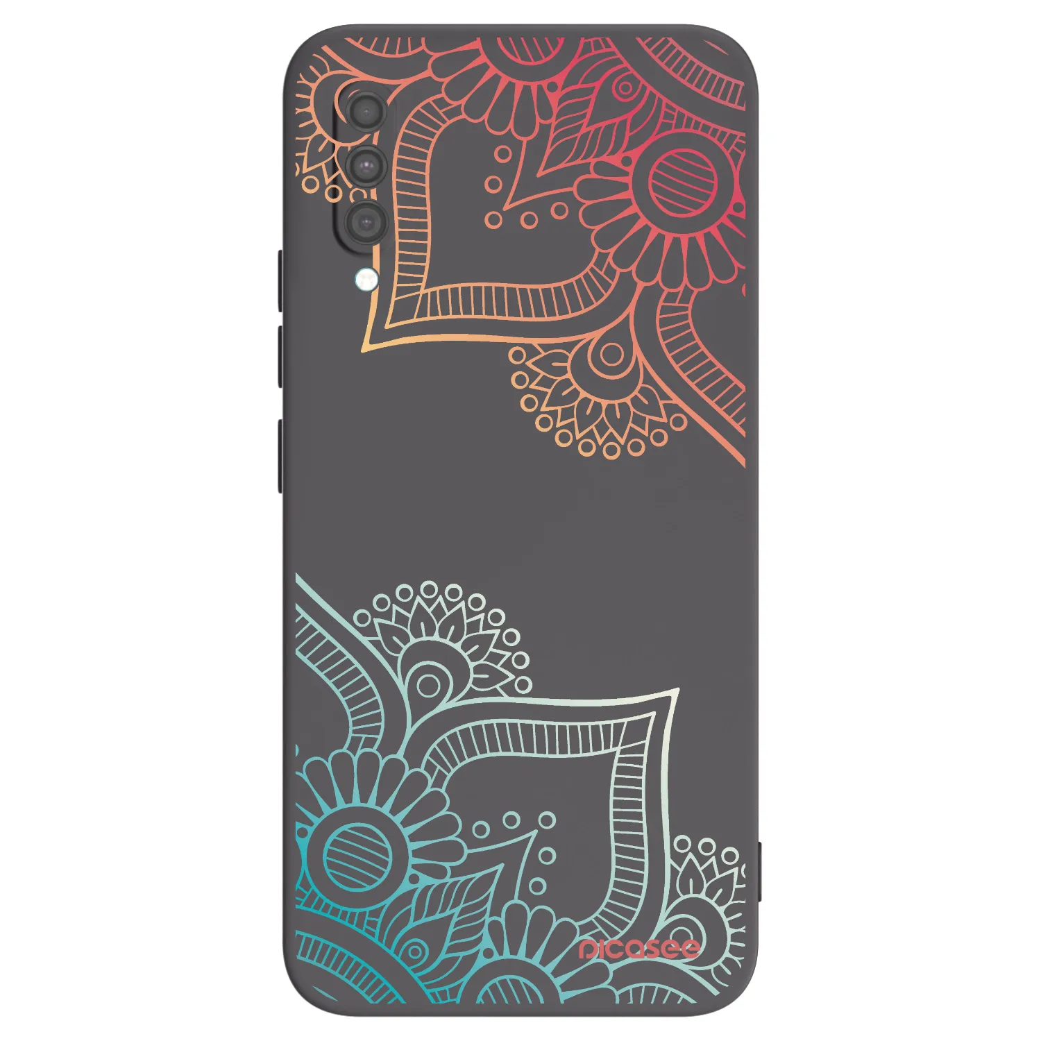 Picasee crna silikonska maskica za Samsung Galaxy A30s A307F - Flowers pattern