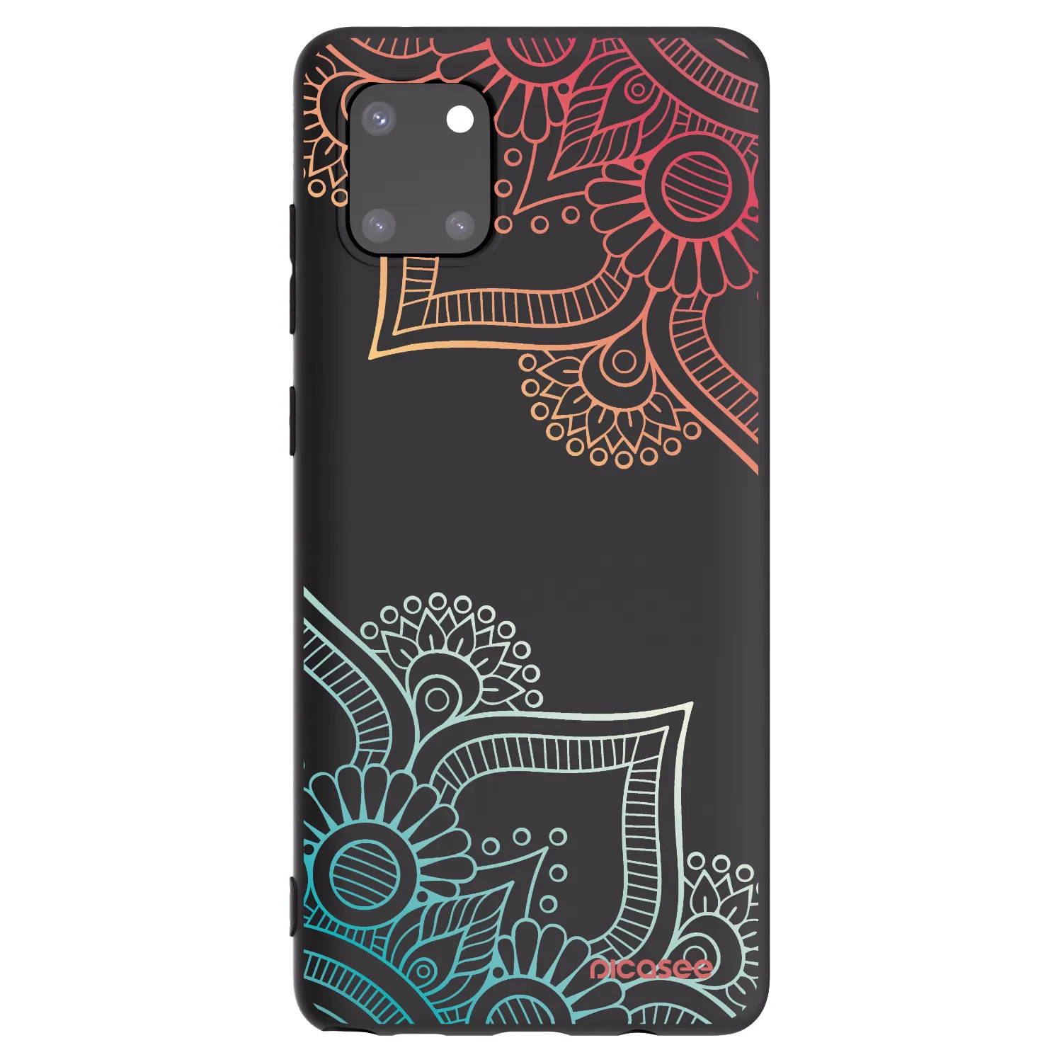 Picasee crna silikonska maskica za Samsung Galaxy Note 10 Lite N770F - Flowers pattern