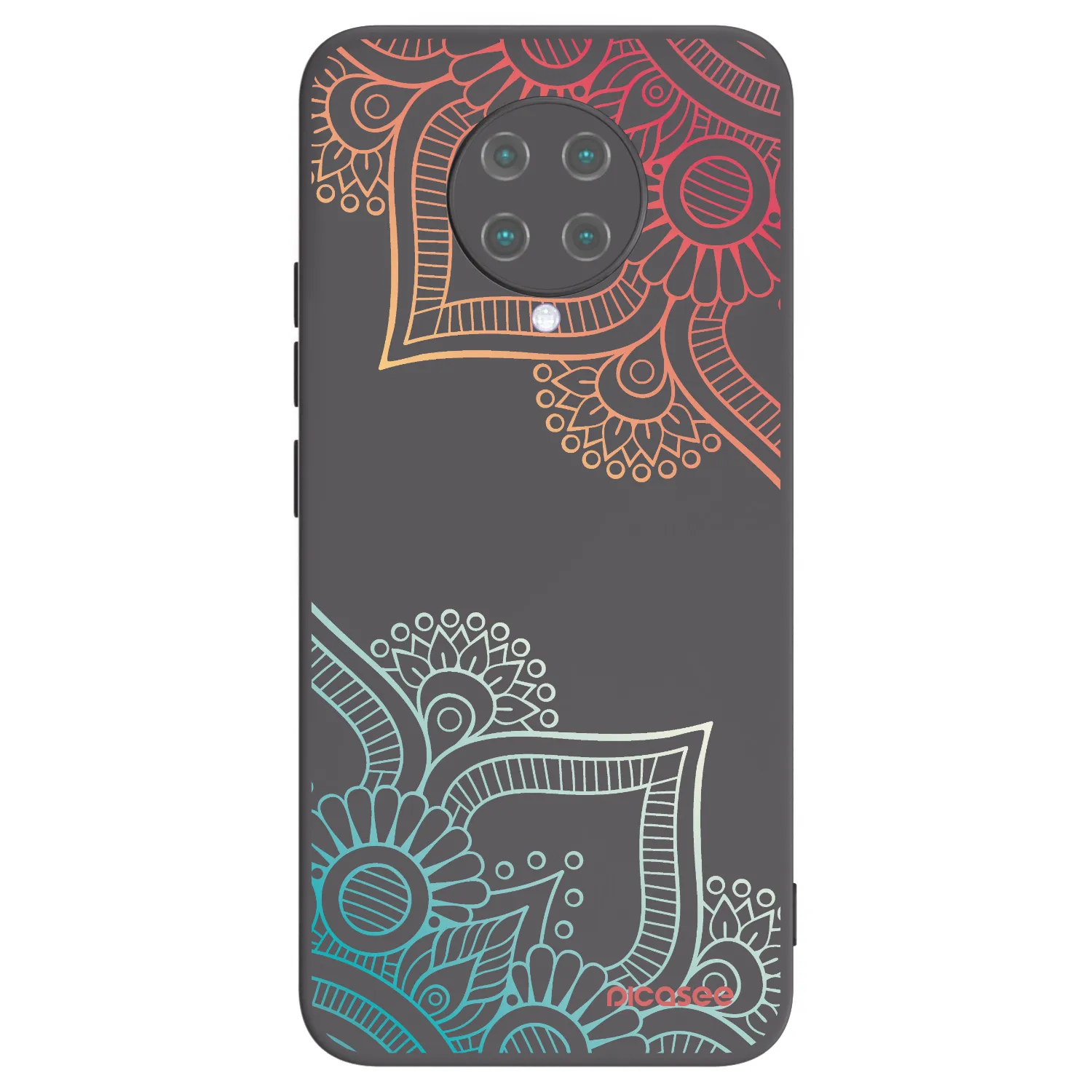 Picasee crna silikonska maskica za Xiaomi Poco F2 Pro - Flowers pattern