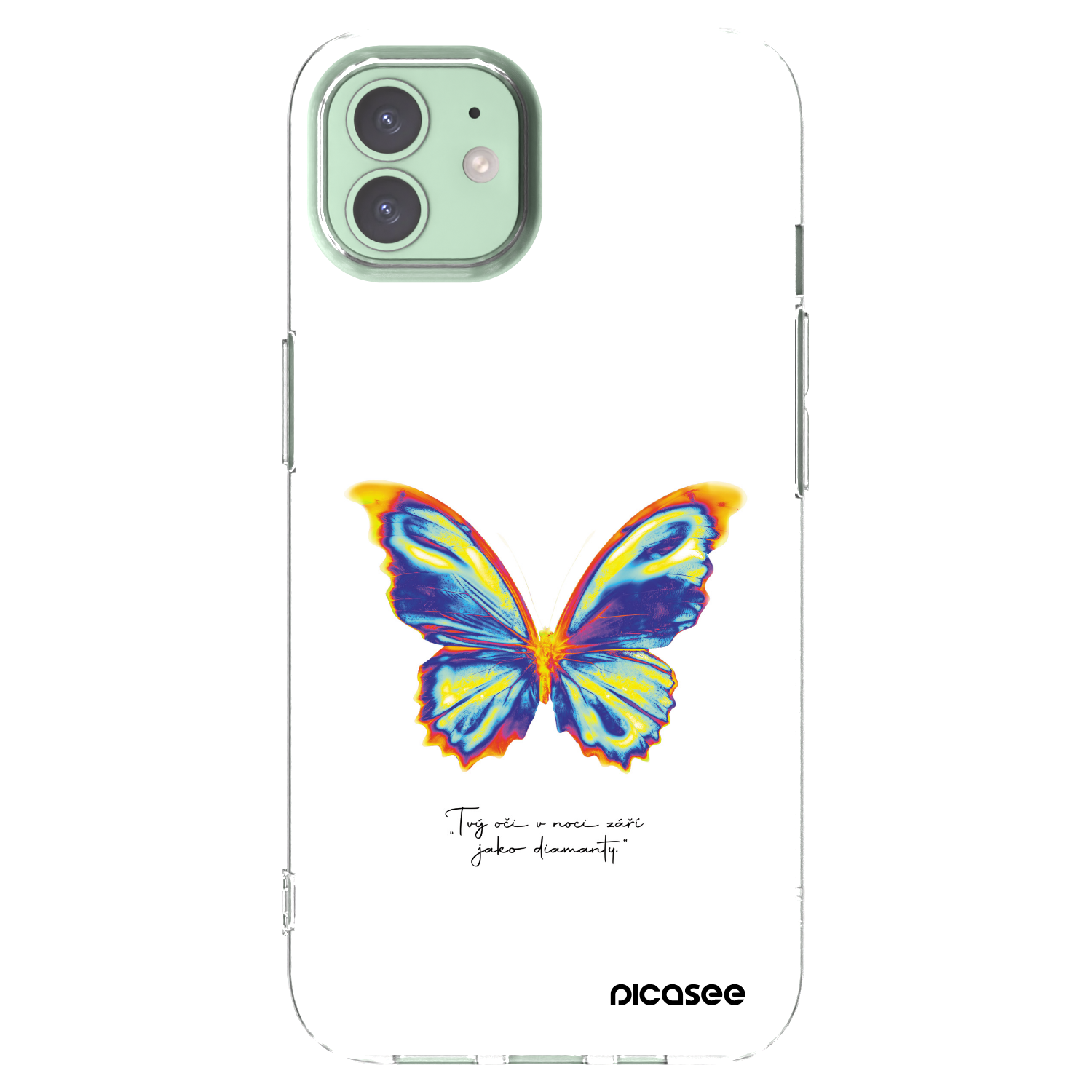 Picasee silikonska prozirna maskica za Apple iPhone 12 - Diamanty White