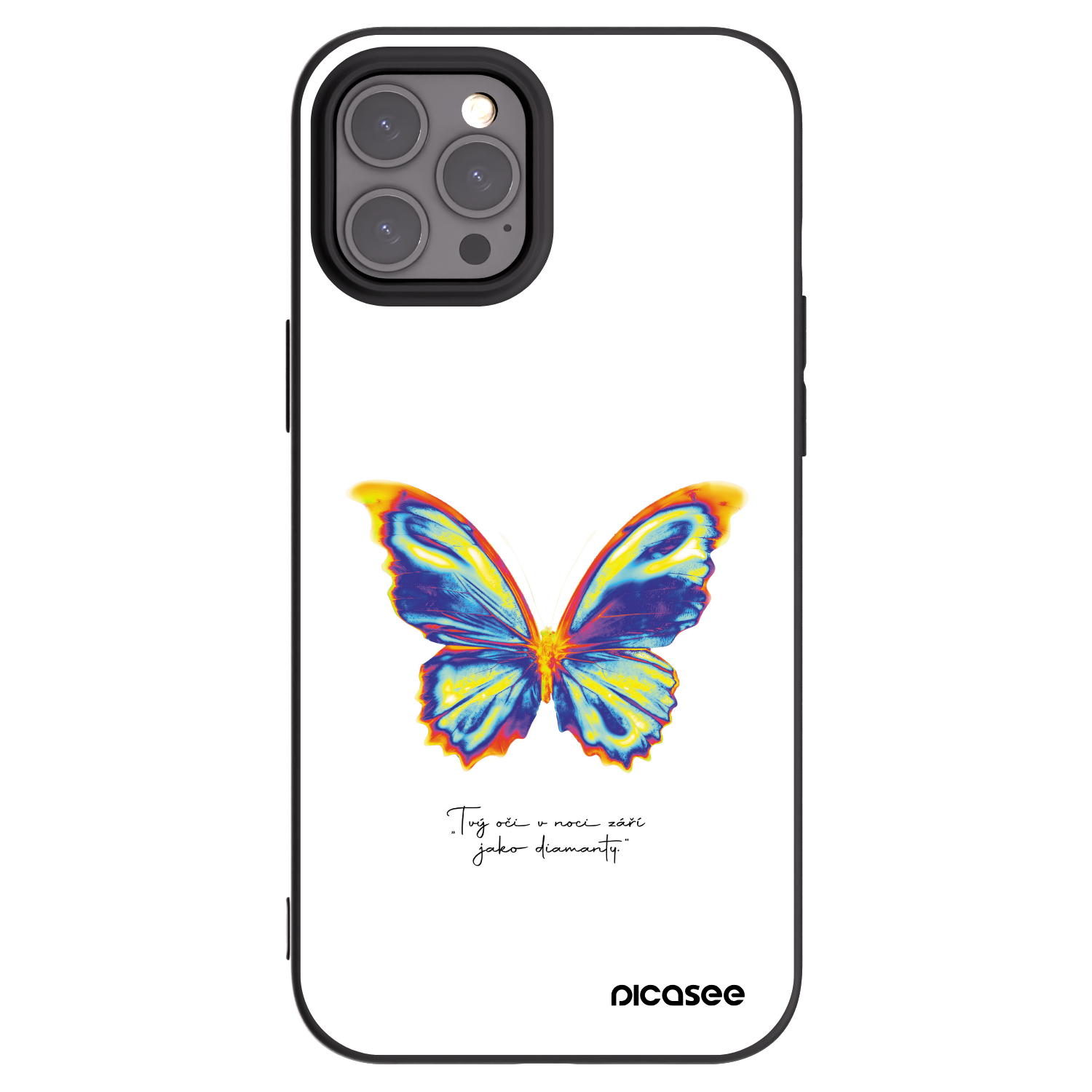 Picasee crna silikonska maskica za Apple iPhone 12 Pro Max - Diamanty White