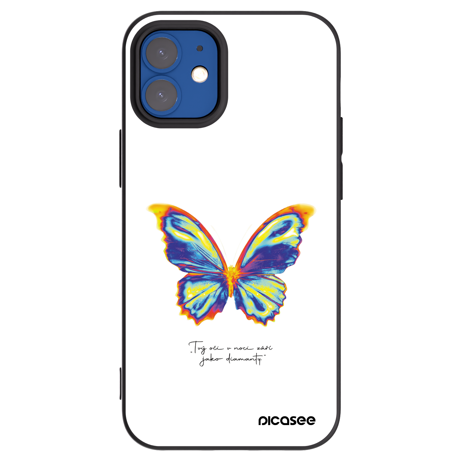 Picasee crna silikonska maskica za Apple iPhone 12 mini - Diamanty White