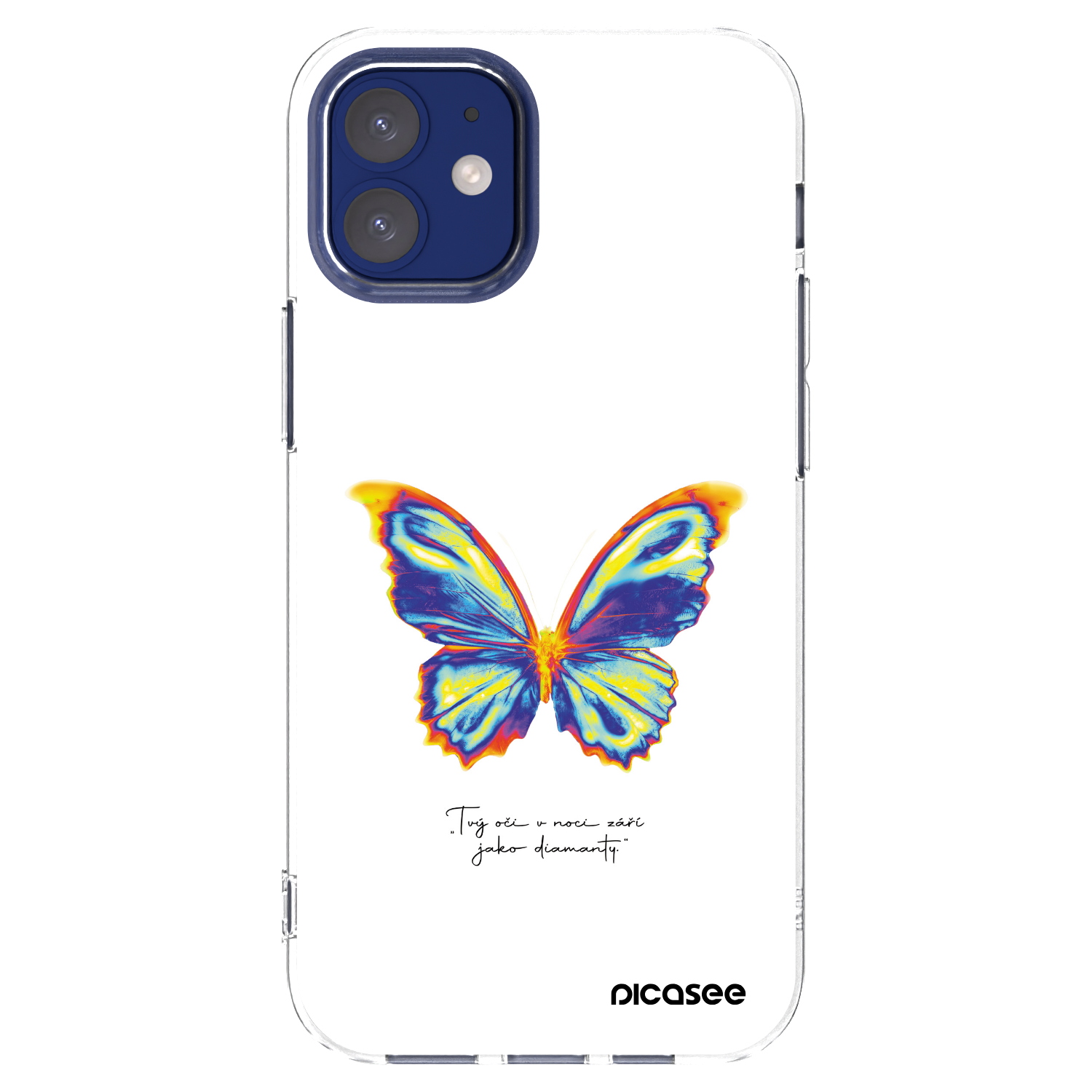 Picasee silikonska prozirna maskica za Apple iPhone 12 mini - Diamanty White