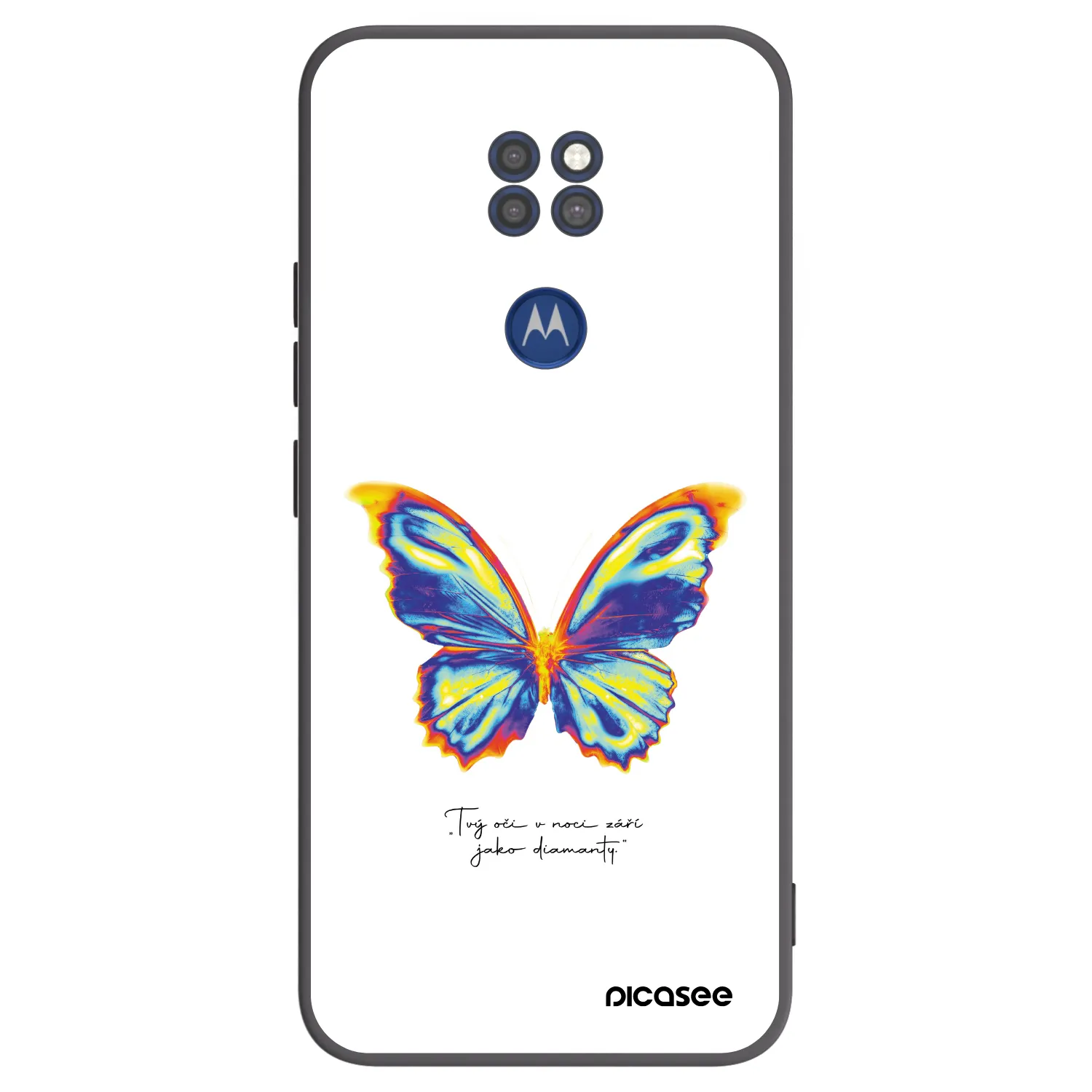 Picasee crna silikonska maskica za Motorola Moto G9 Play - Diamanty White