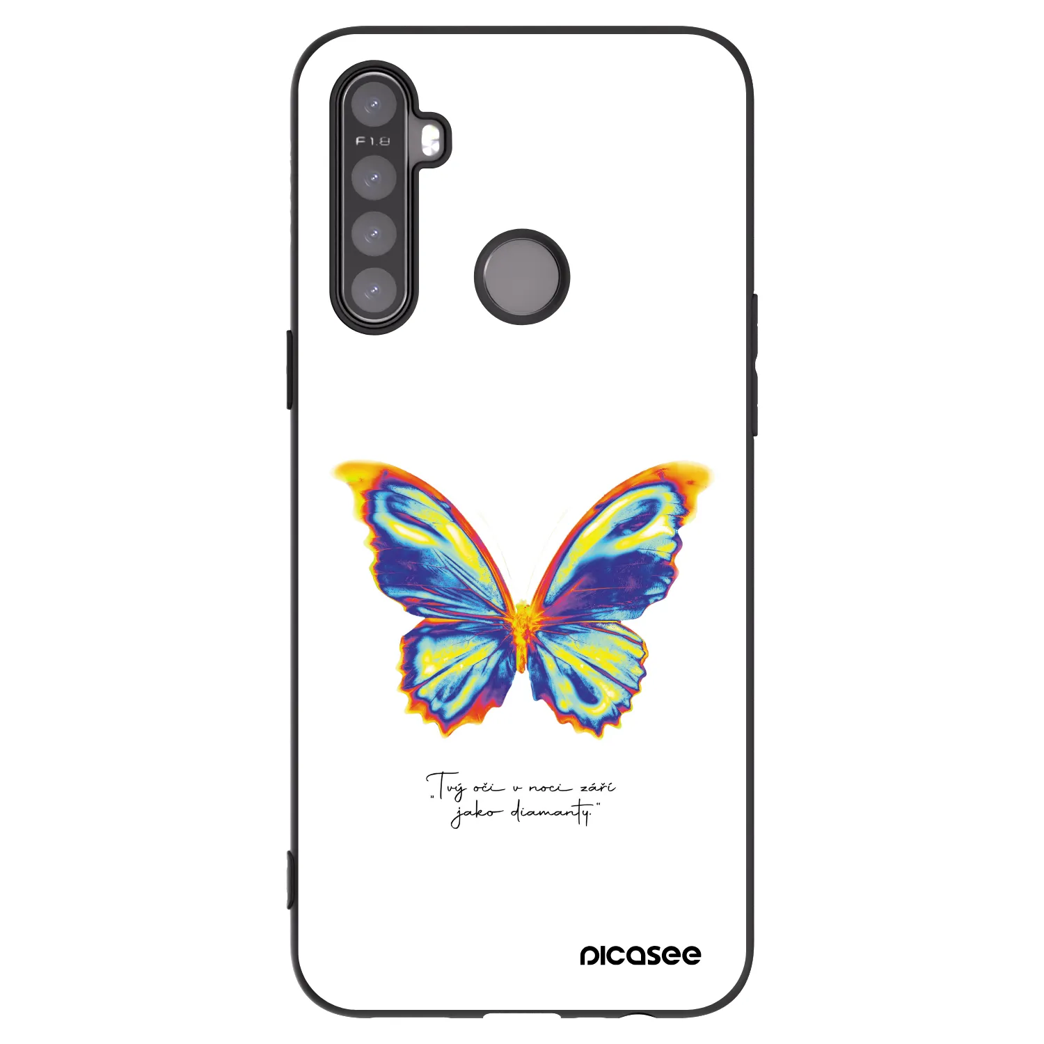 Picasee crna silikonska maskica za Realme 6i - Diamanty White