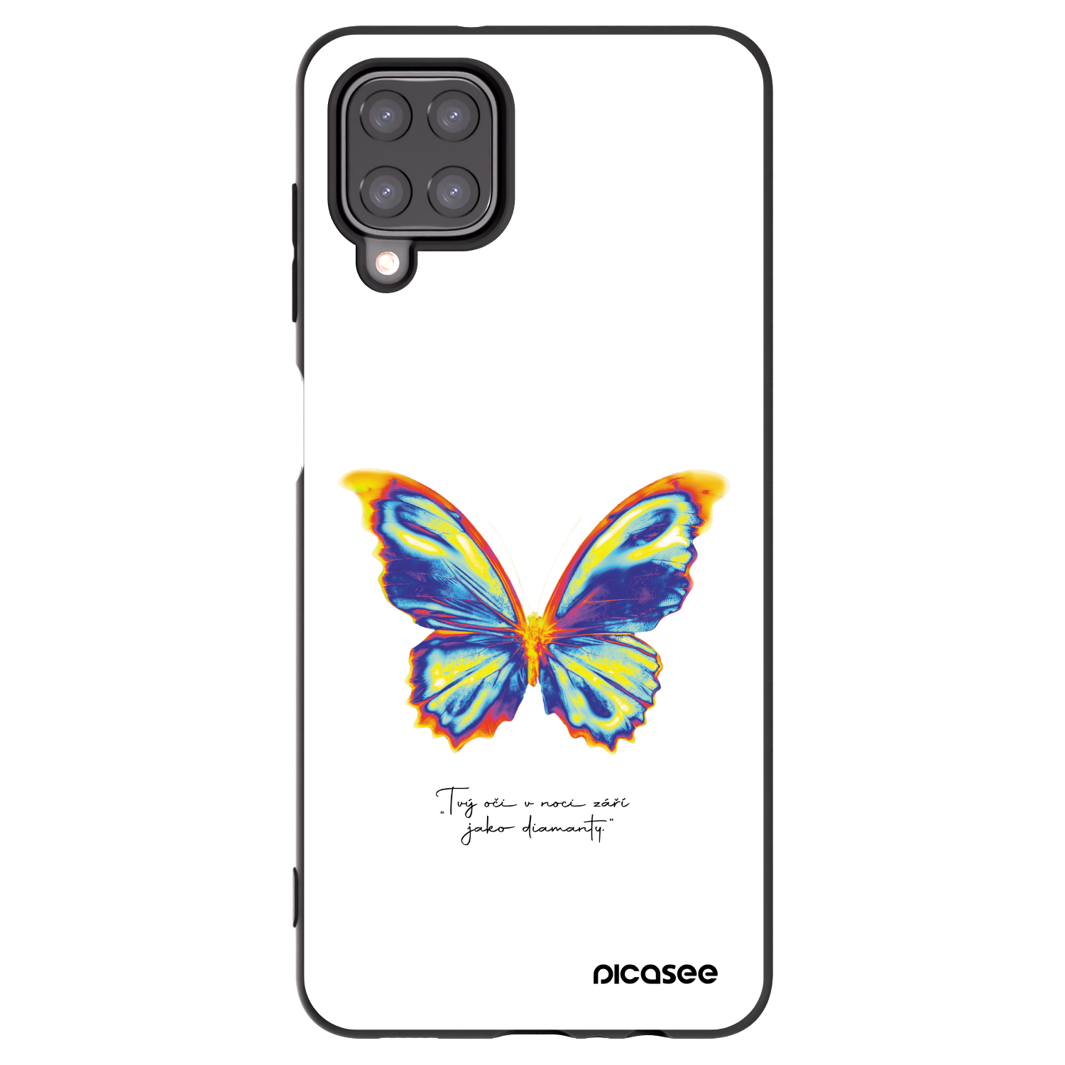 Picasee crna silikonska maskica za Samsung Galaxy A12 A125F - Diamanty White