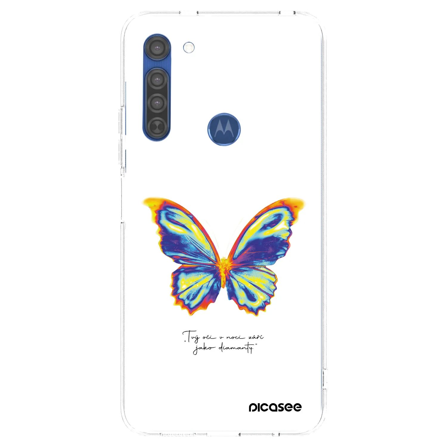 Picasee silikonska prozirna maskica za Motorola Moto G8 - Diamanty White