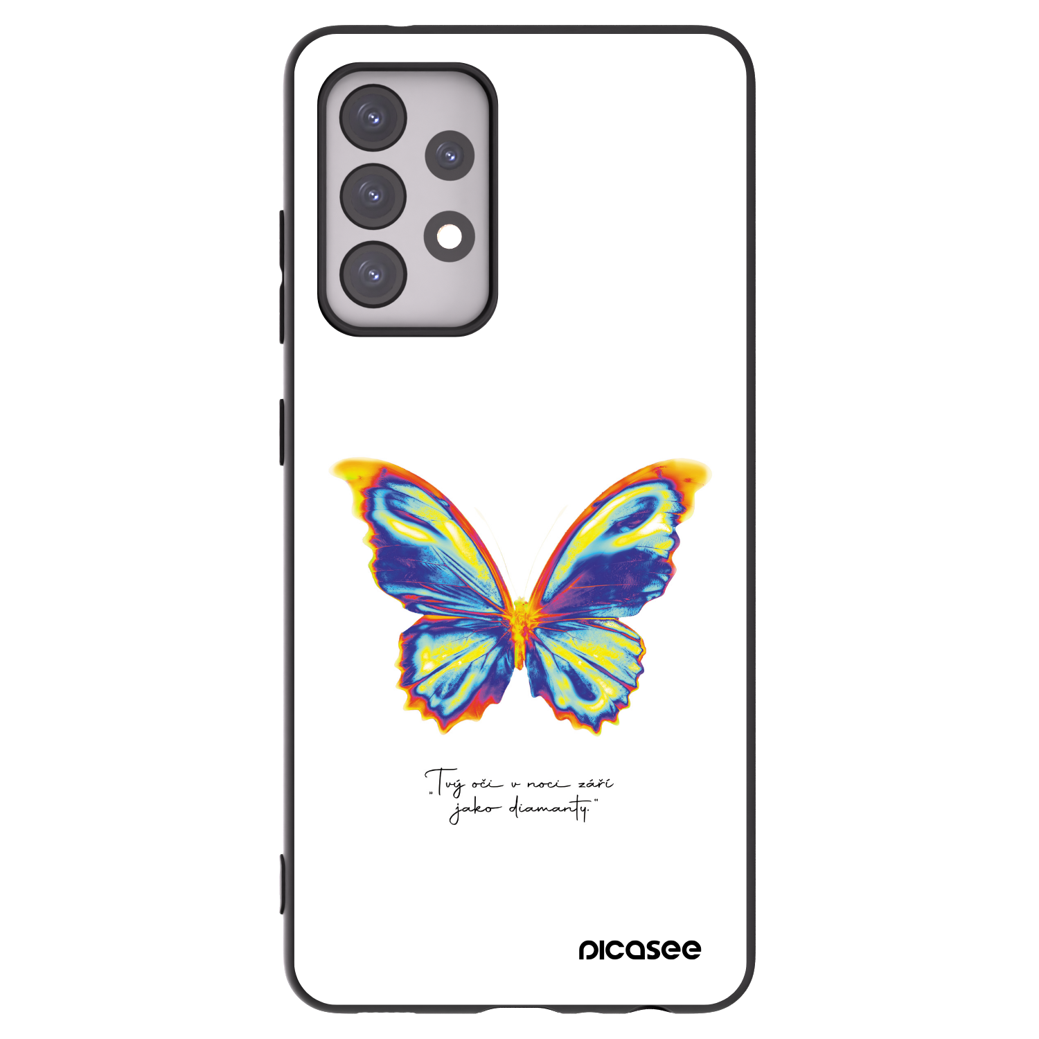 Picasee crna silikonska maskica za Samsung Galaxy A52 5G A525F - Diamanty White