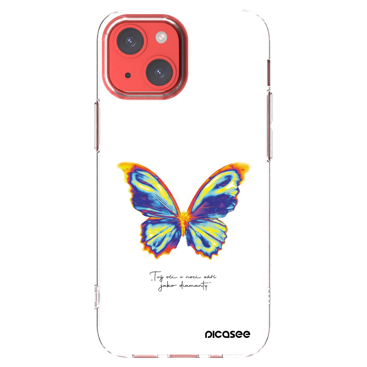 Picasee silikonska prozirna maskica za Apple iPhone 13 mini - Diamanty White