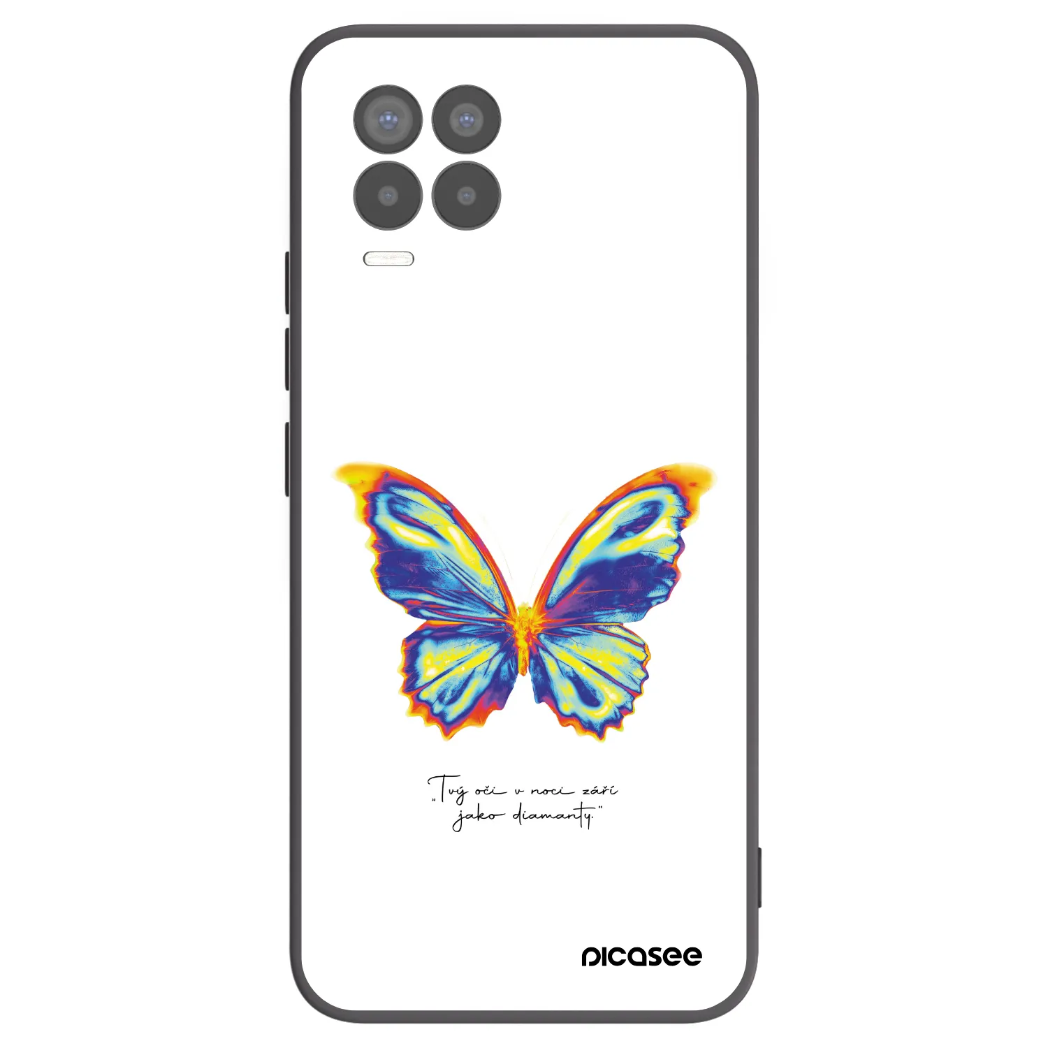 Picasee crna silikonska maskica za Realme 8 4G - Diamanty White