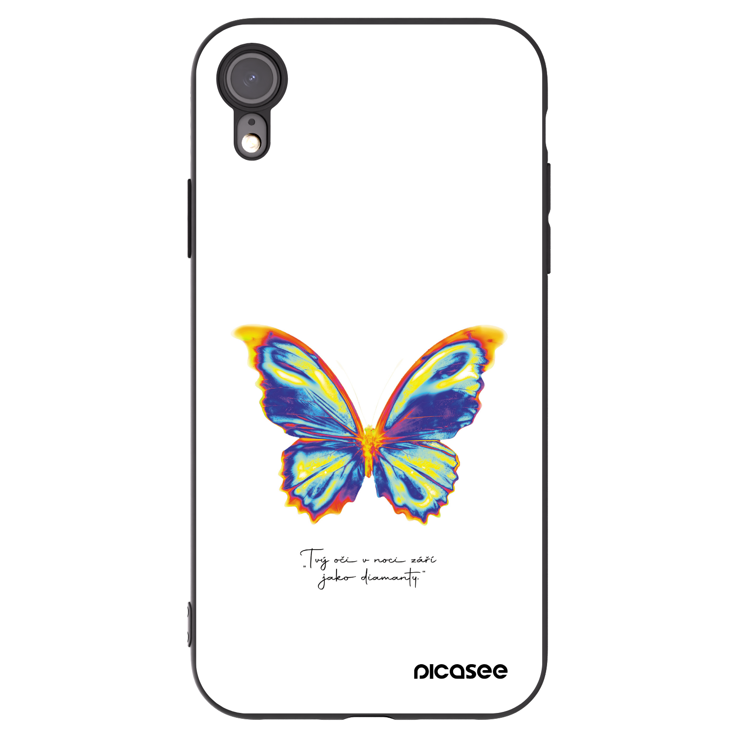 Picasee crna silikonska maskica za Apple iPhone XR - Diamanty White