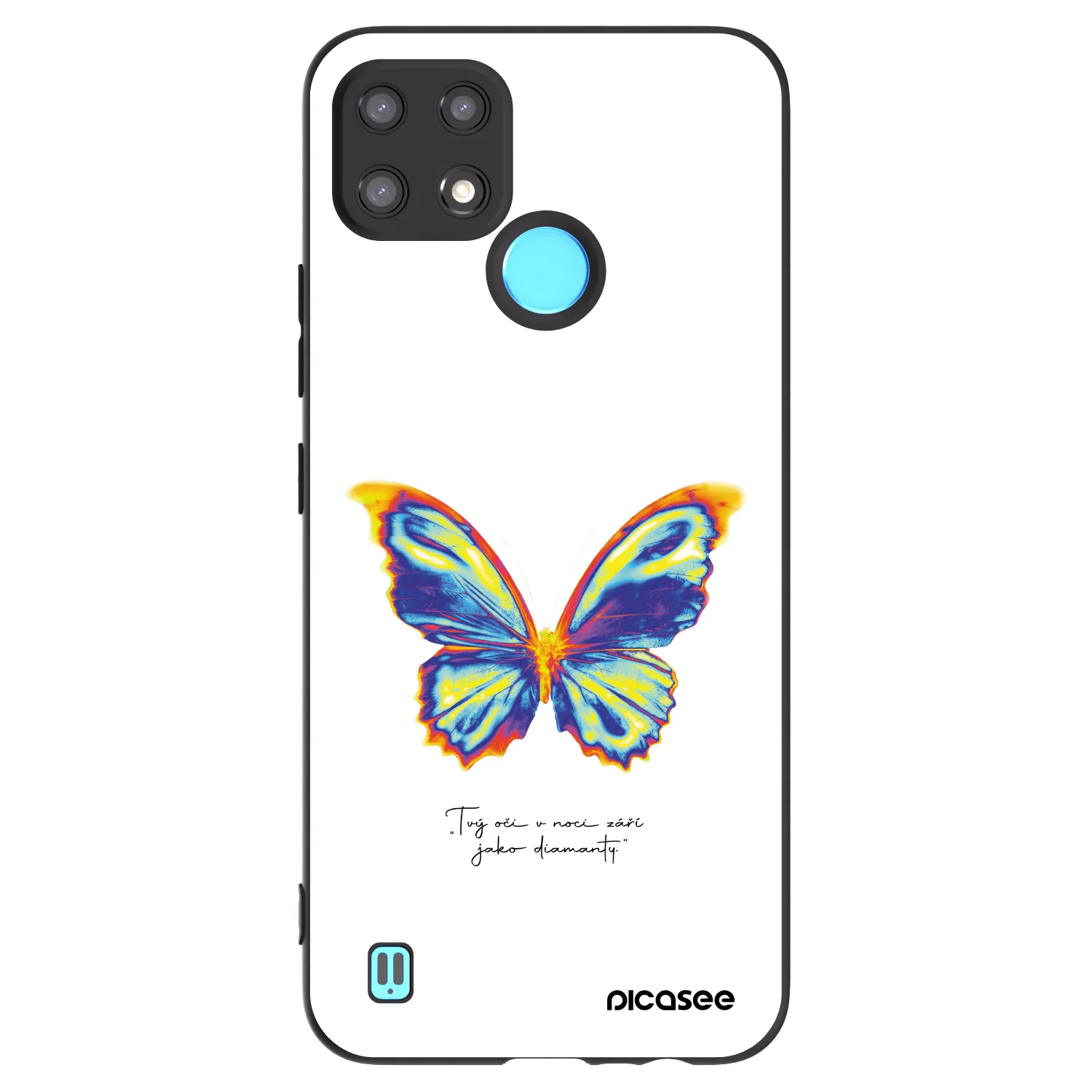 Picasee crna silikonska maskica za Realme C21 - Diamanty White