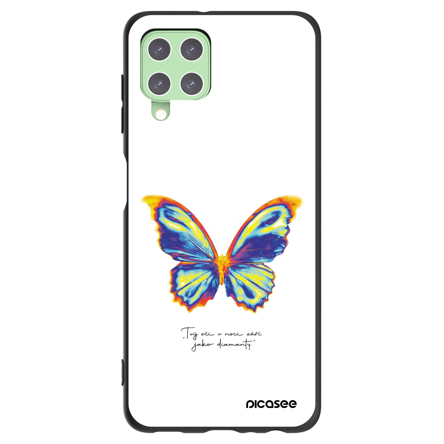 Picasee crna silikonska maskica za Samsung Galaxy A22 A225F 4G - Diamanty White