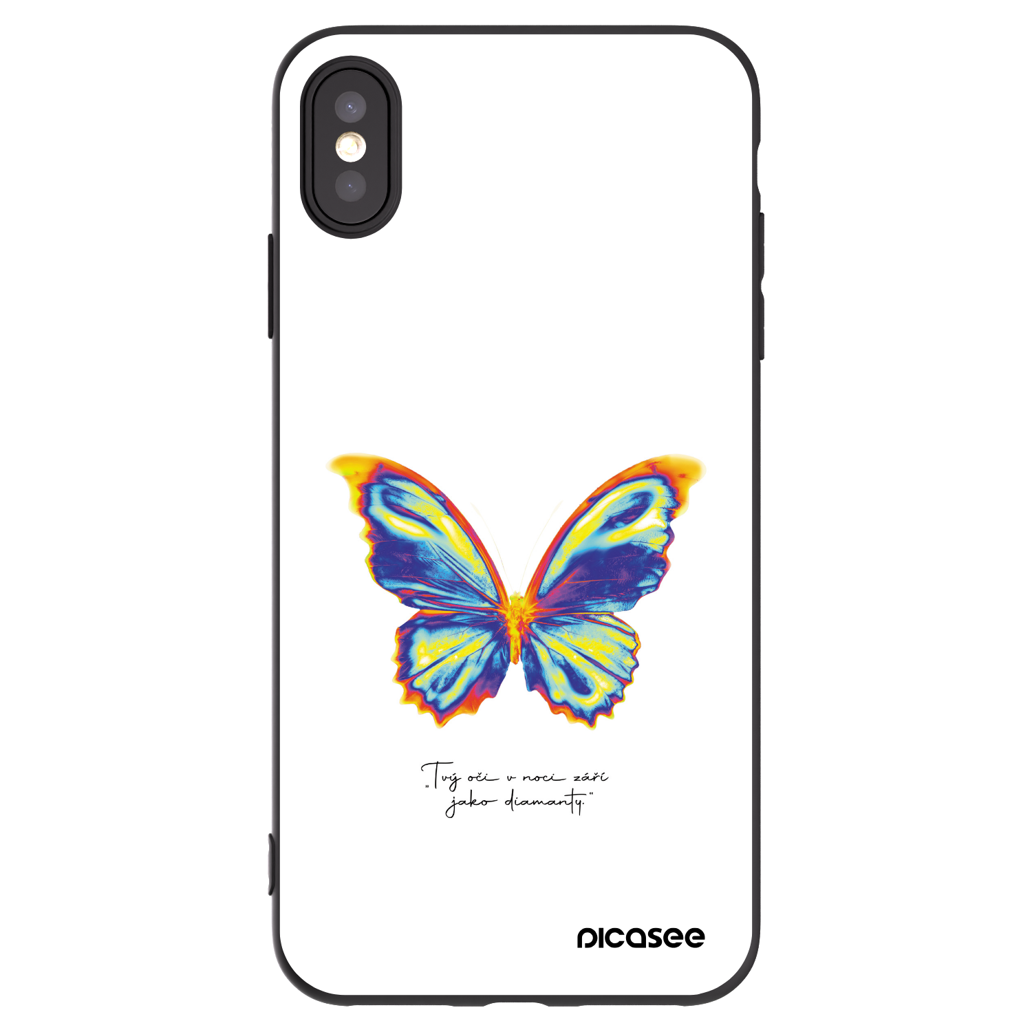 Picasee crna silikonska maskica za Apple iPhone XS Max - Diamanty White